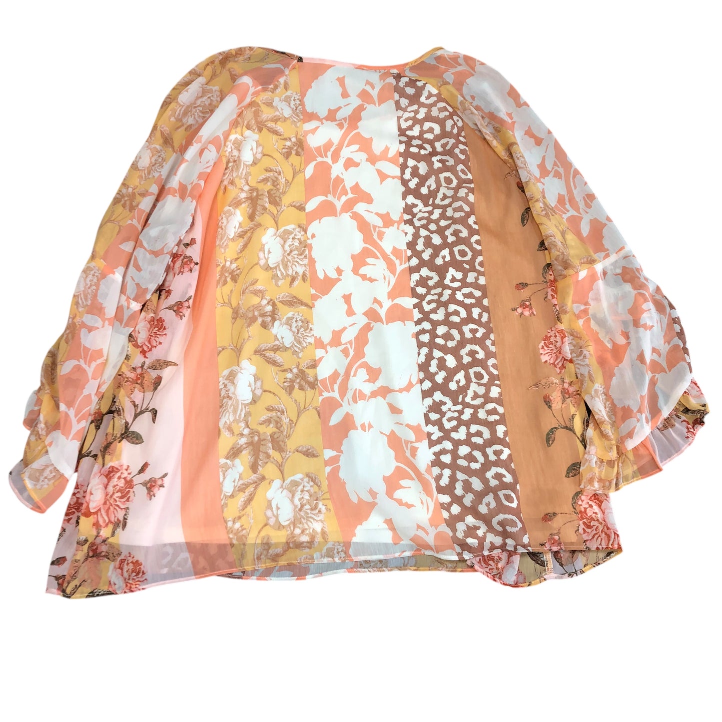Blouse 3/4 Sleeve By Moa Moa In Multi, Size:3X