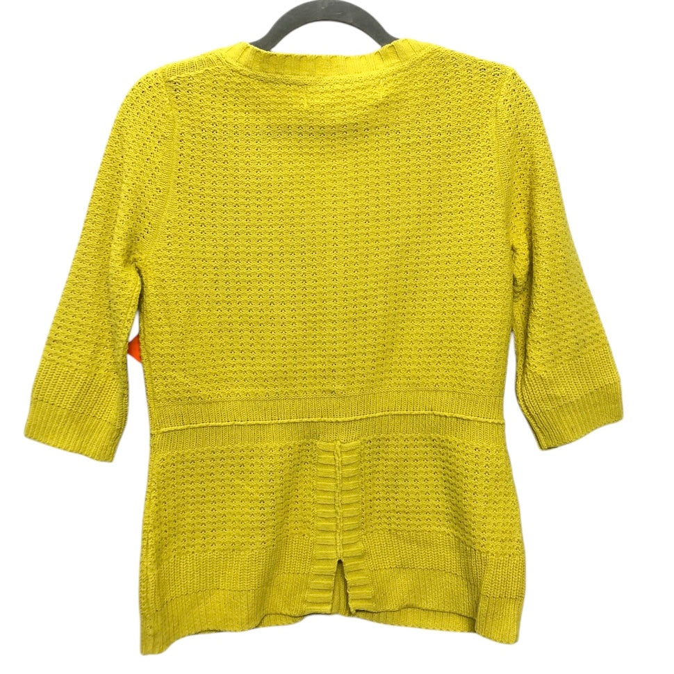 Sweater Cardigan By Sparrow In Yellow, Size:M