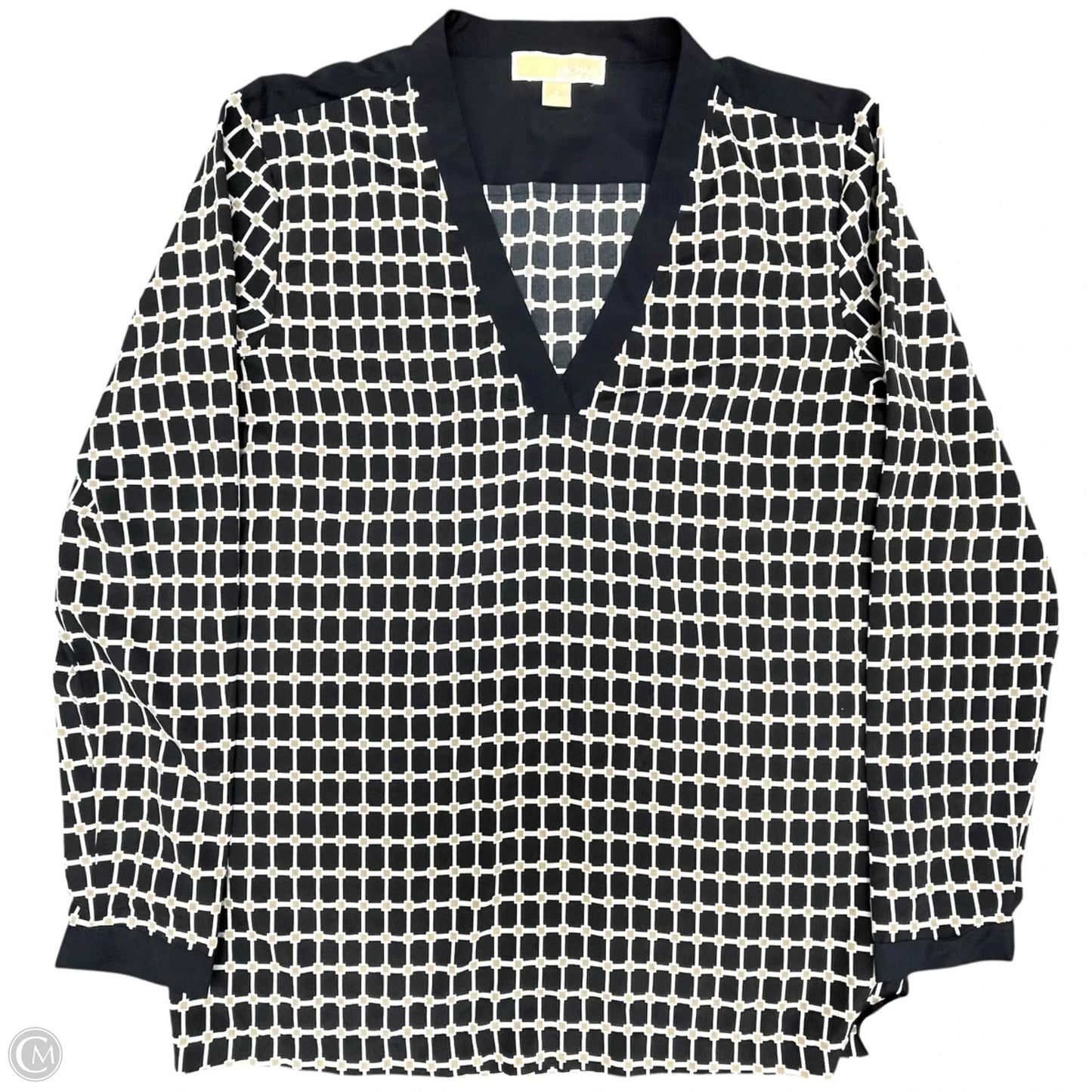 Top Long Sleeve By Michael By Michael Kors In Blue & Brown, Size: S