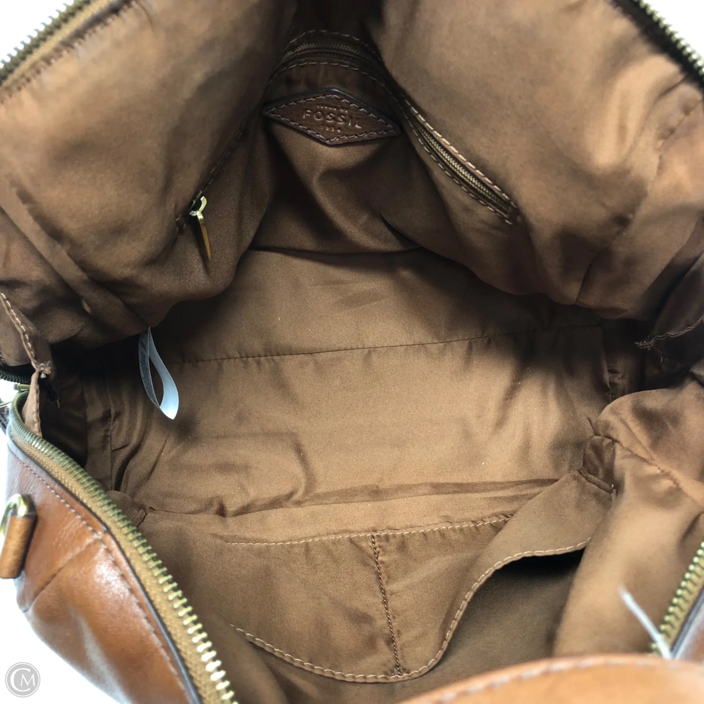 Handbag Leather By Fossil, Size: Small