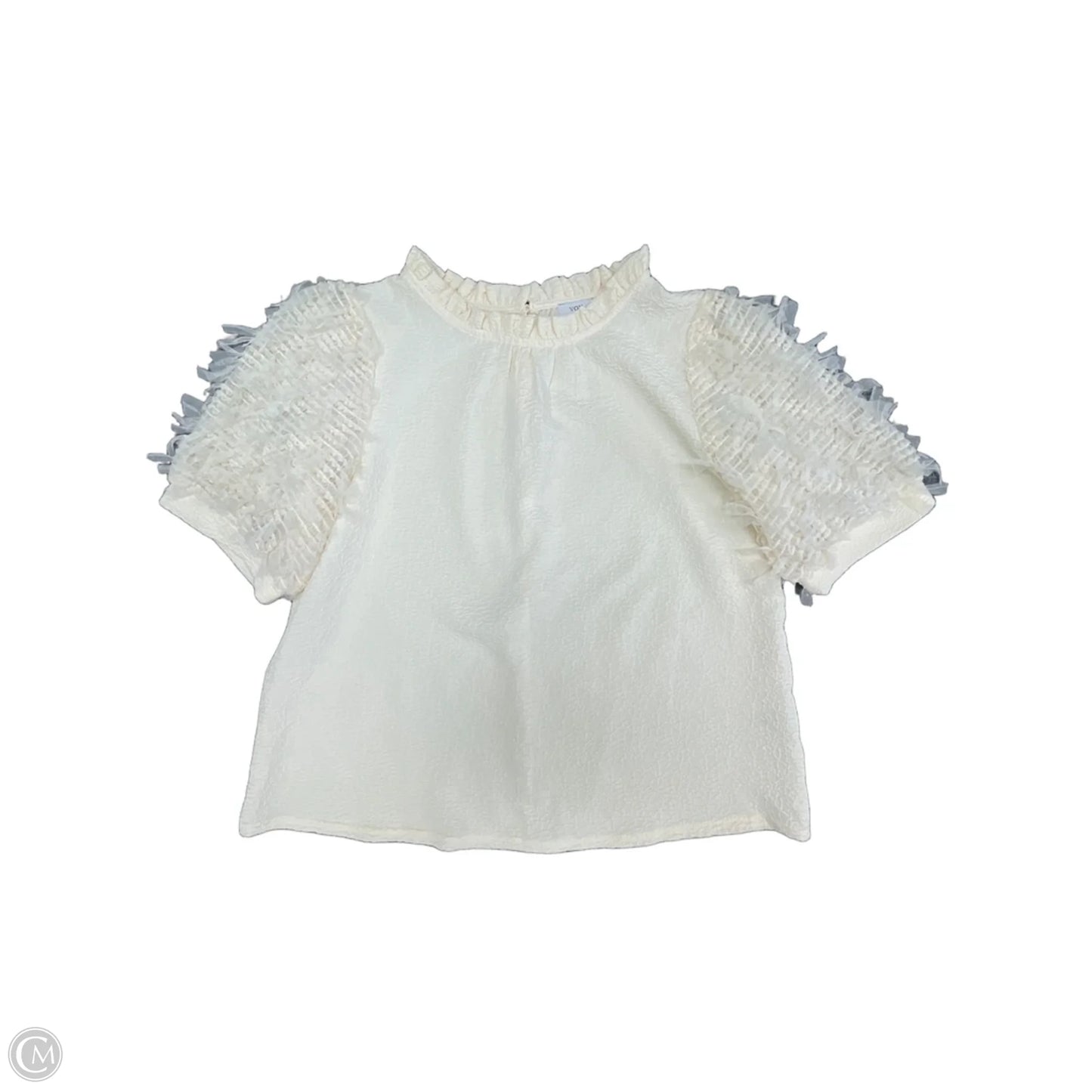 Top Short Sleeve By Voy In Cream, Size: L