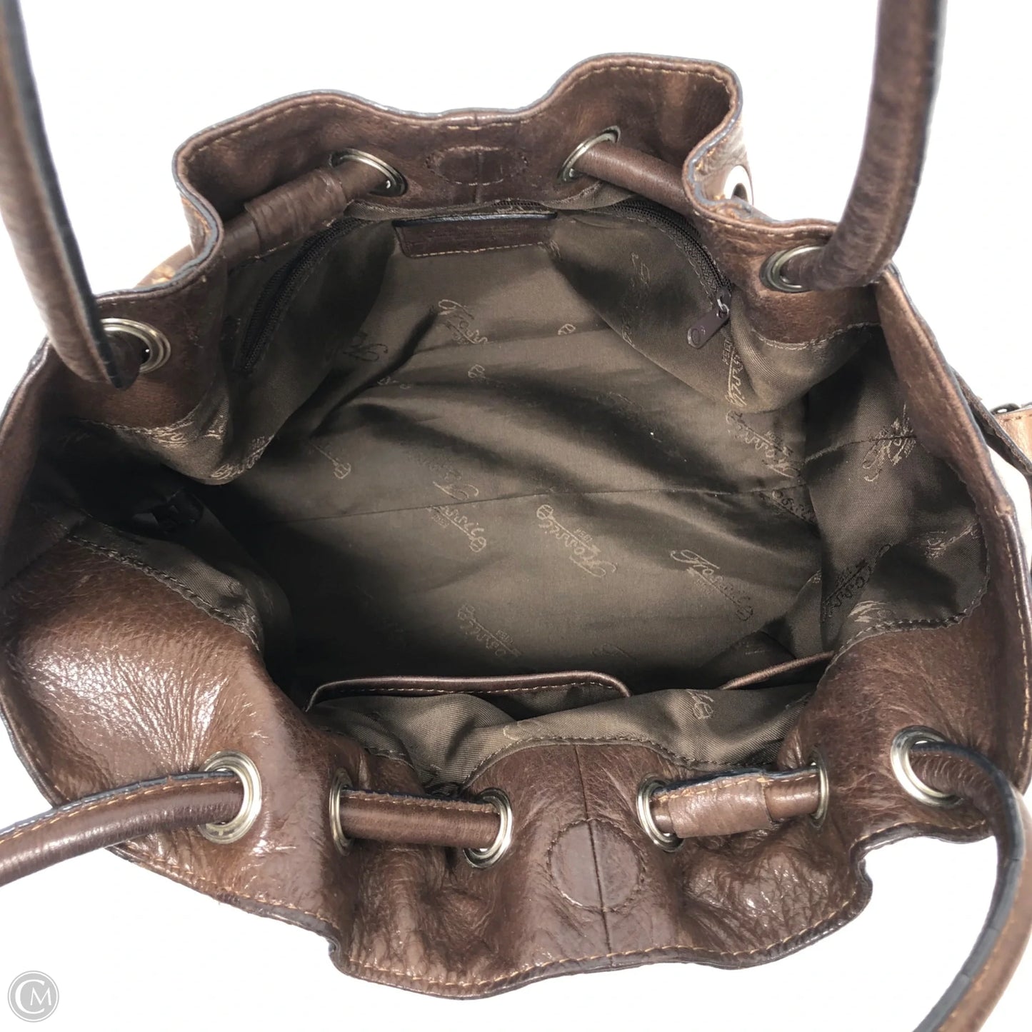 Handbag Leather By Fossil, Size: Medium