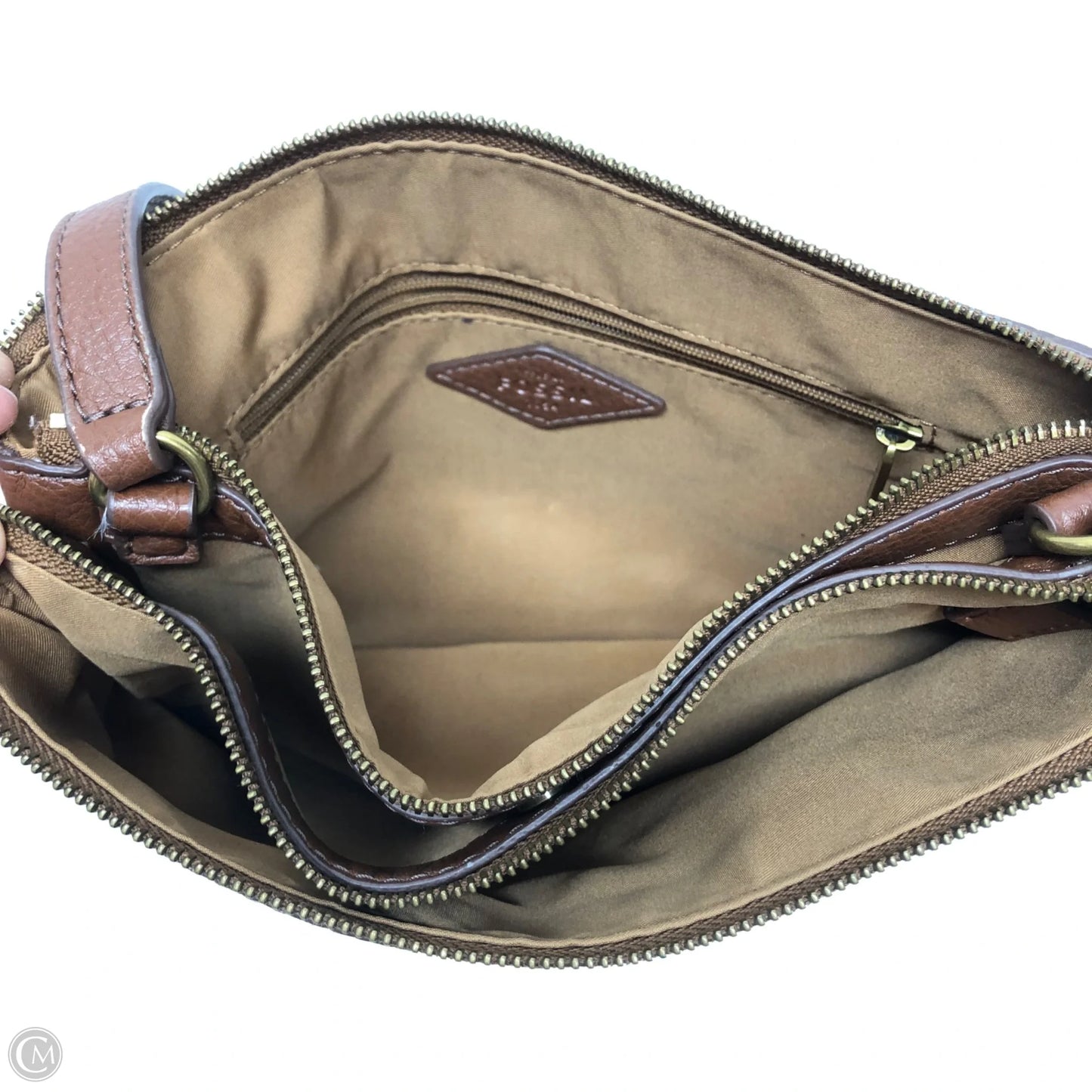 Crossbody Leather By Fossil, Size: Medium