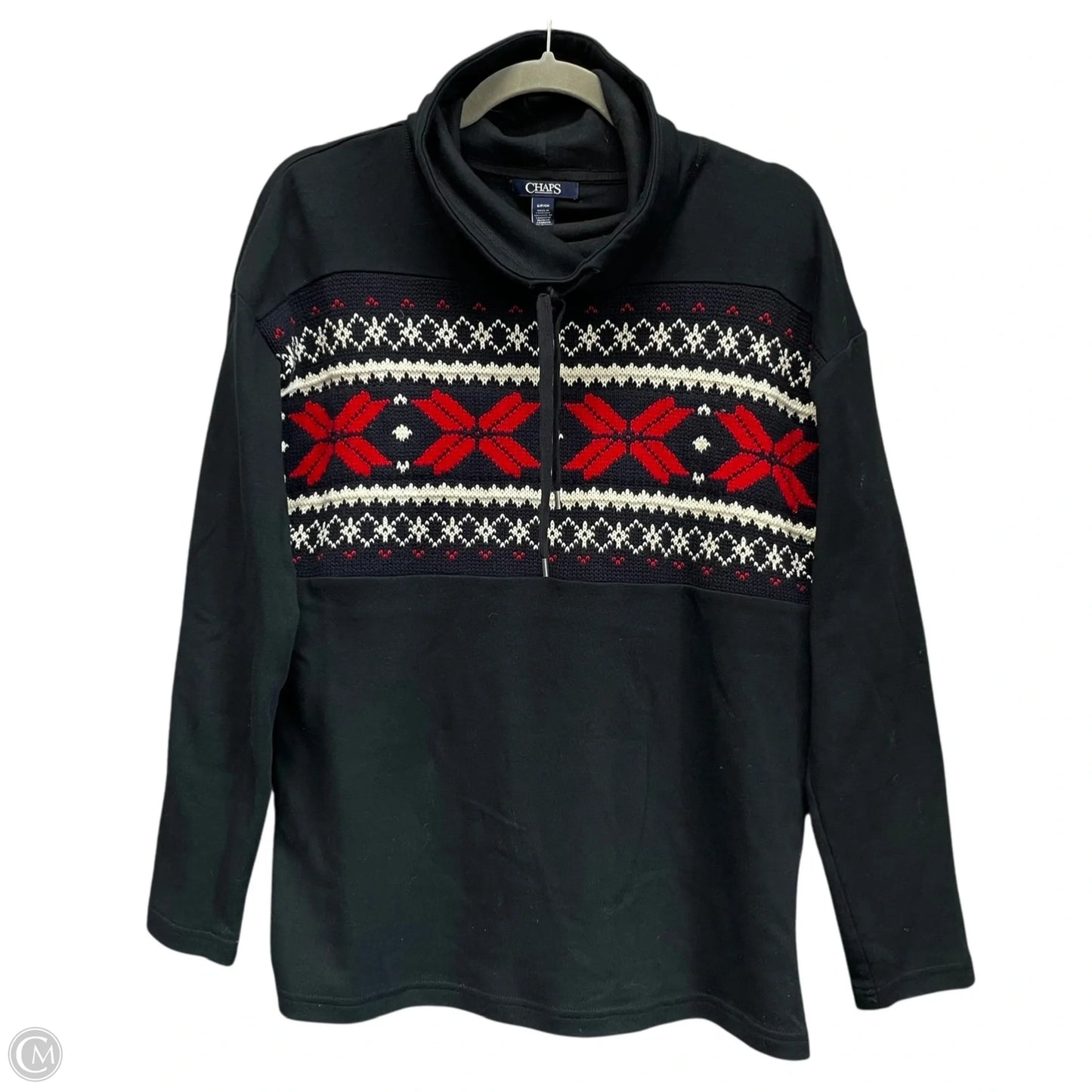 Top Long Sleeve By Chaps In Black & Red, Size: S