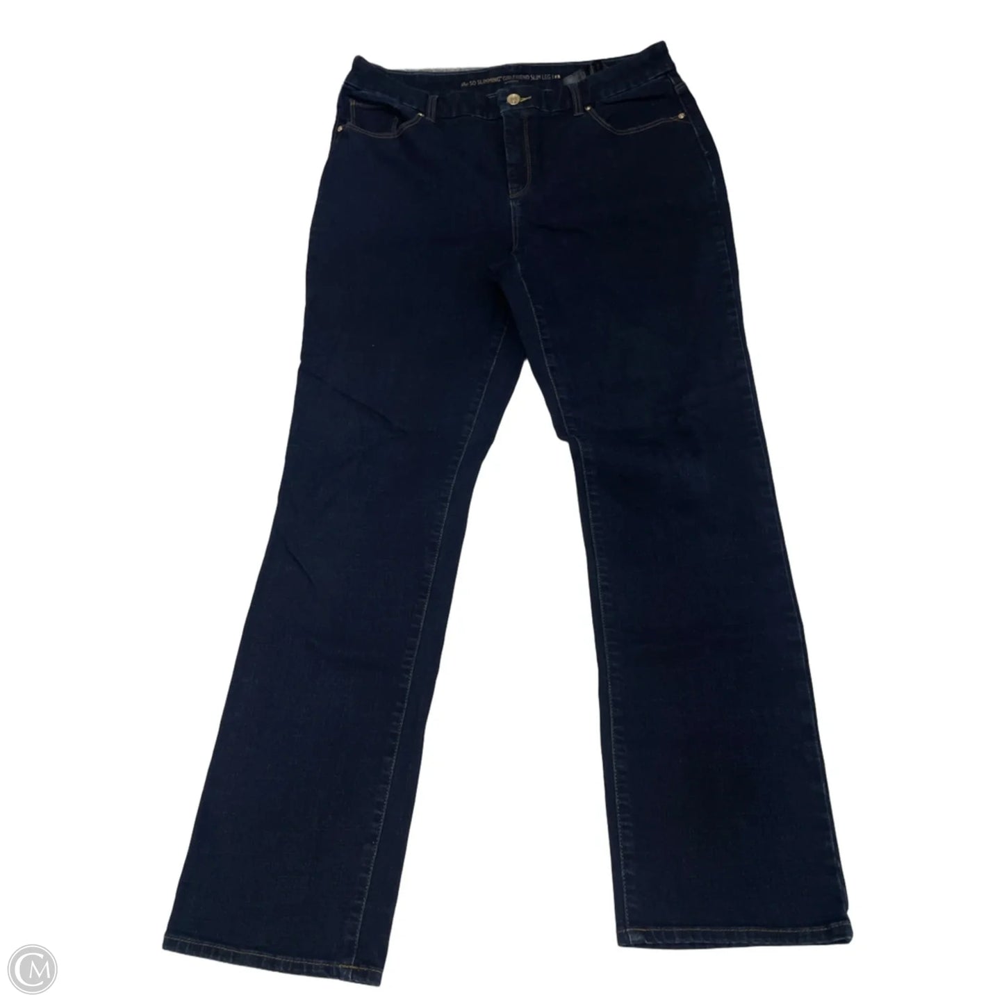 Jeans Straight By Chicos In Blue Denim, Size: L