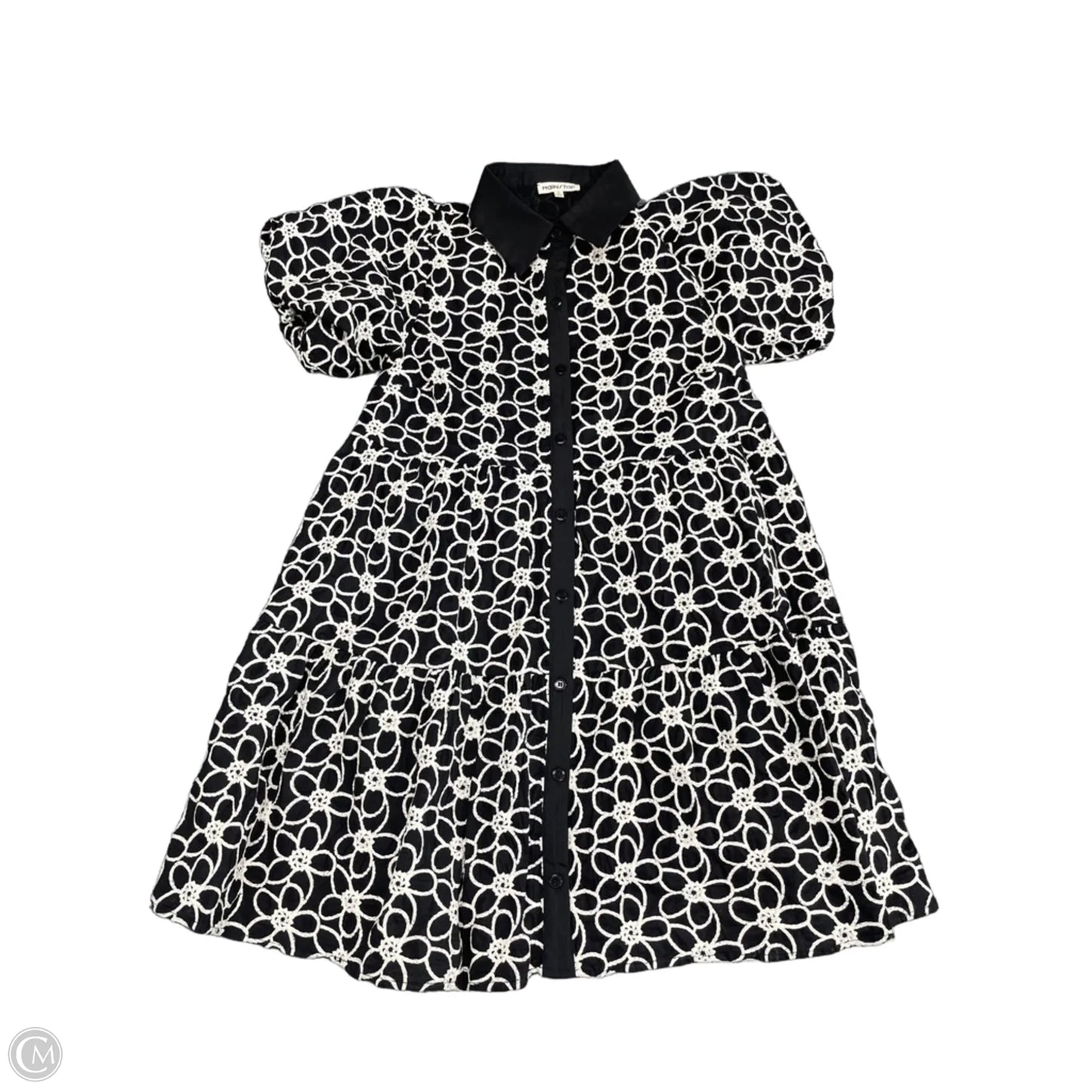 Dress Casual Short By Main Strip In Black & Cream, Size: S