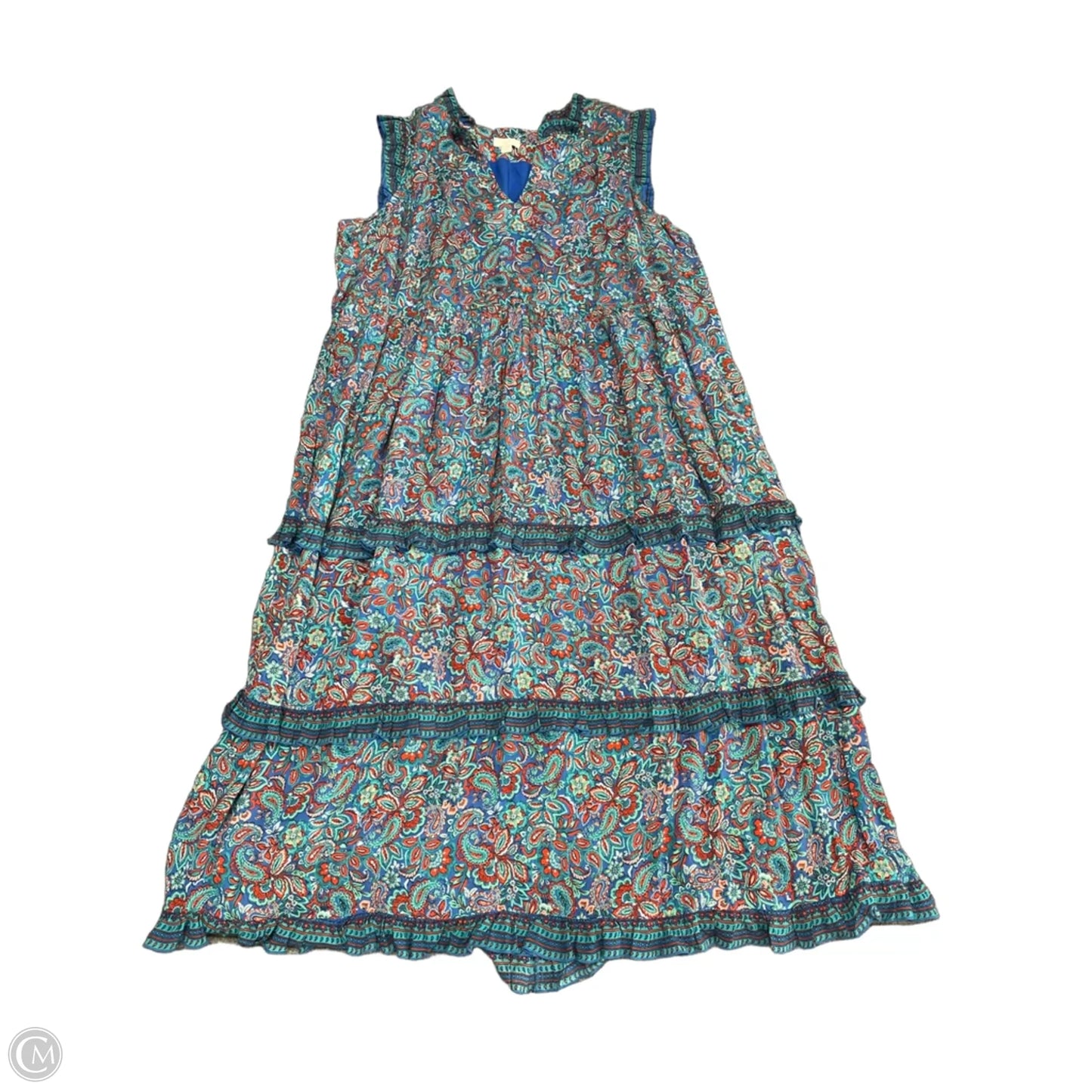 Dress Casual Maxi By J. Jill In Blue & Orange, Size: Xl