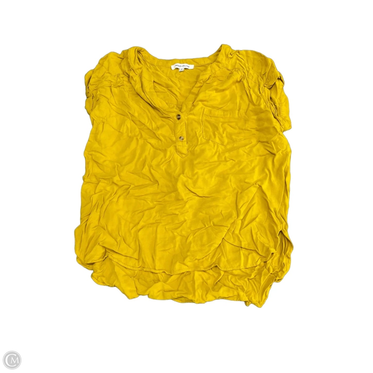 Top Short Sleeve By Rose And Olive In Yellow, Size: M