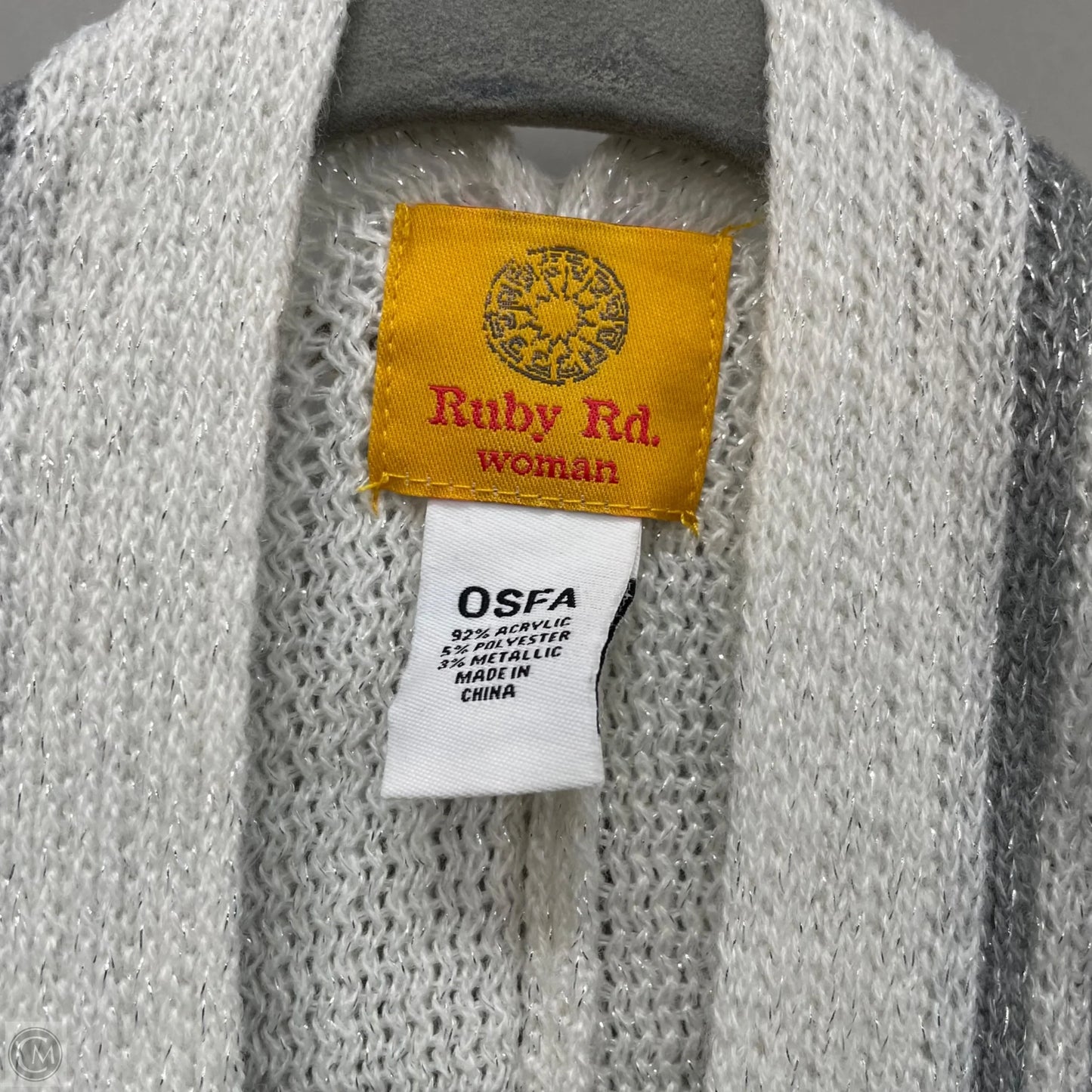 Sweater Cardigan By Ruby Rd In Blue & White, Size: Osfm