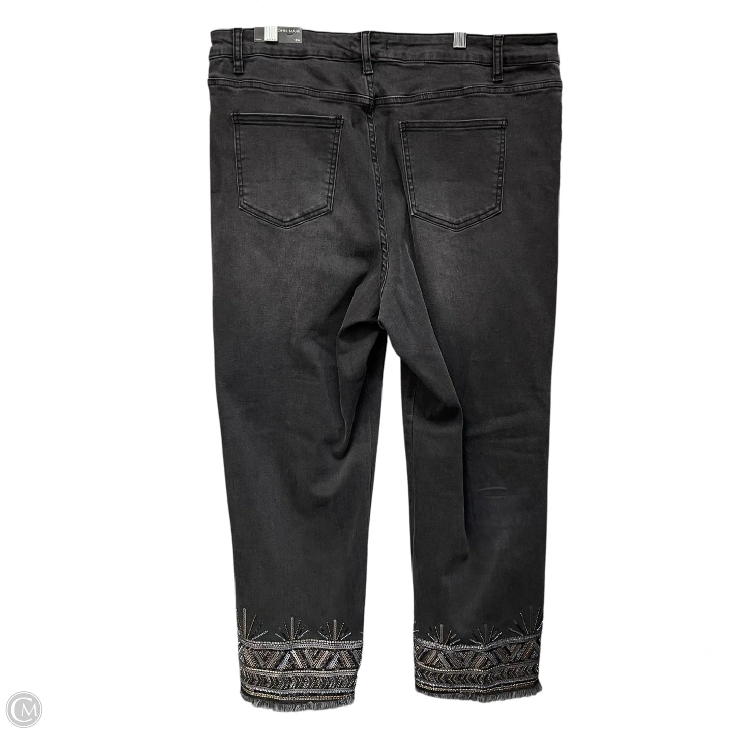Jeans Straight By John Mark In Black Denim, Size: 18