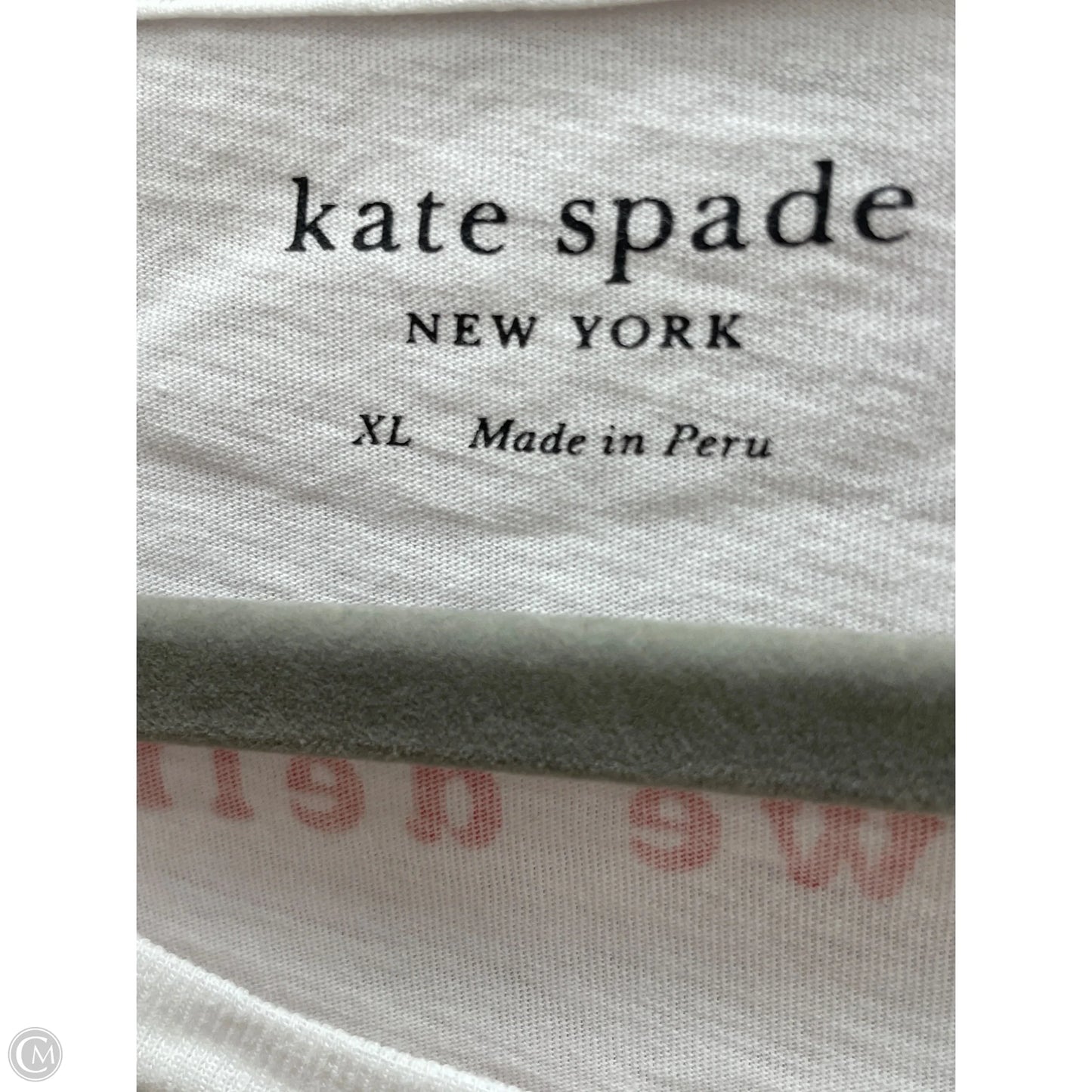 Top Short Sleeve Designer By Kate Spade In White, Size: Xl