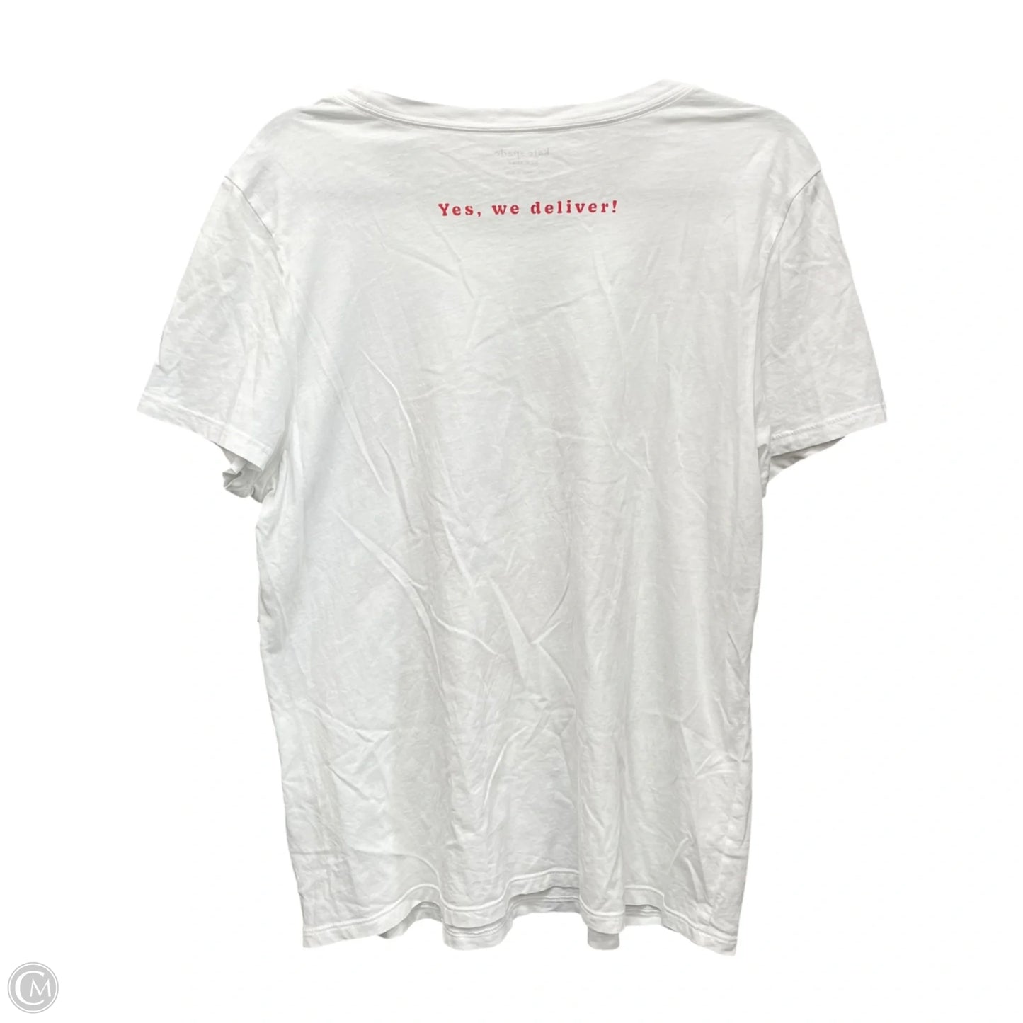 Top Short Sleeve Designer By Kate Spade In White, Size: Xl