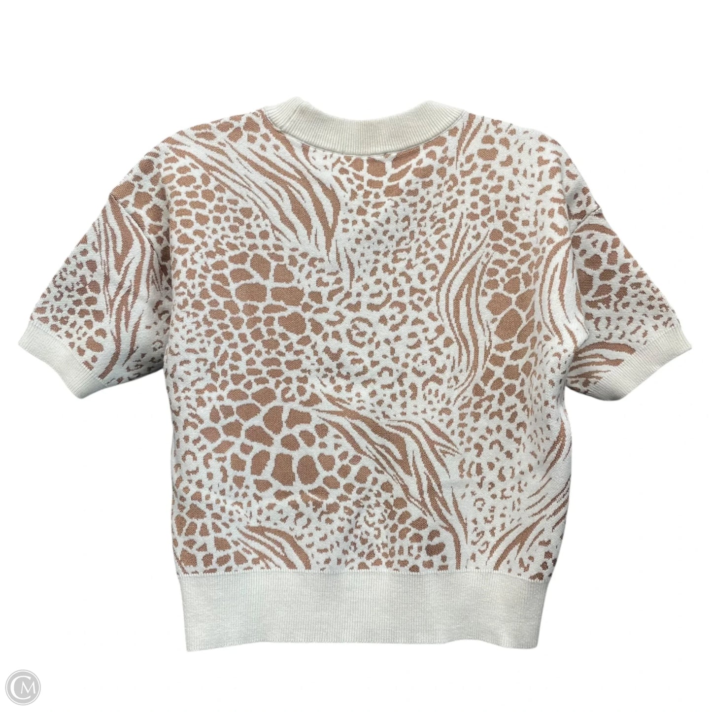 Sweater Short Sleeve By Ann Taylor In Cream & Tan, Size: Sp