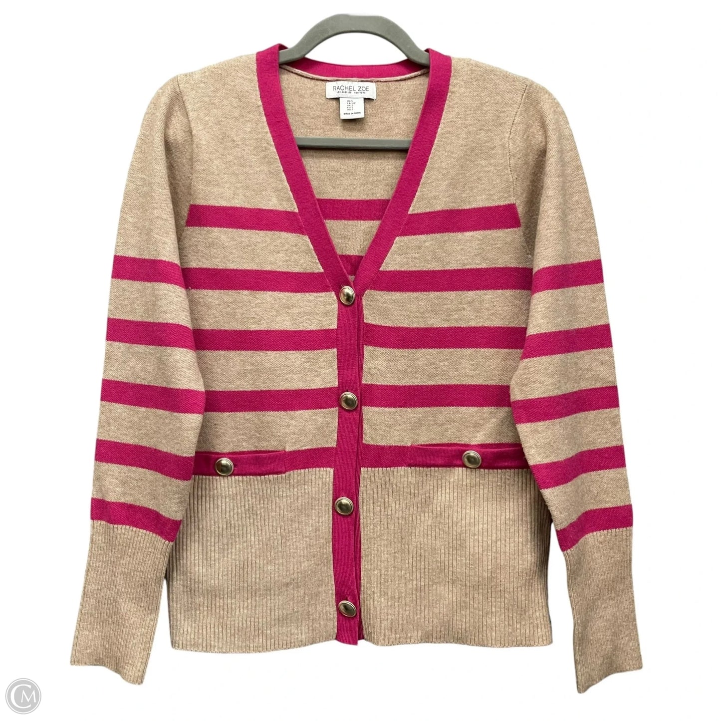 Cardigan By Rachel Zoe In Pink & Tan, Size: S