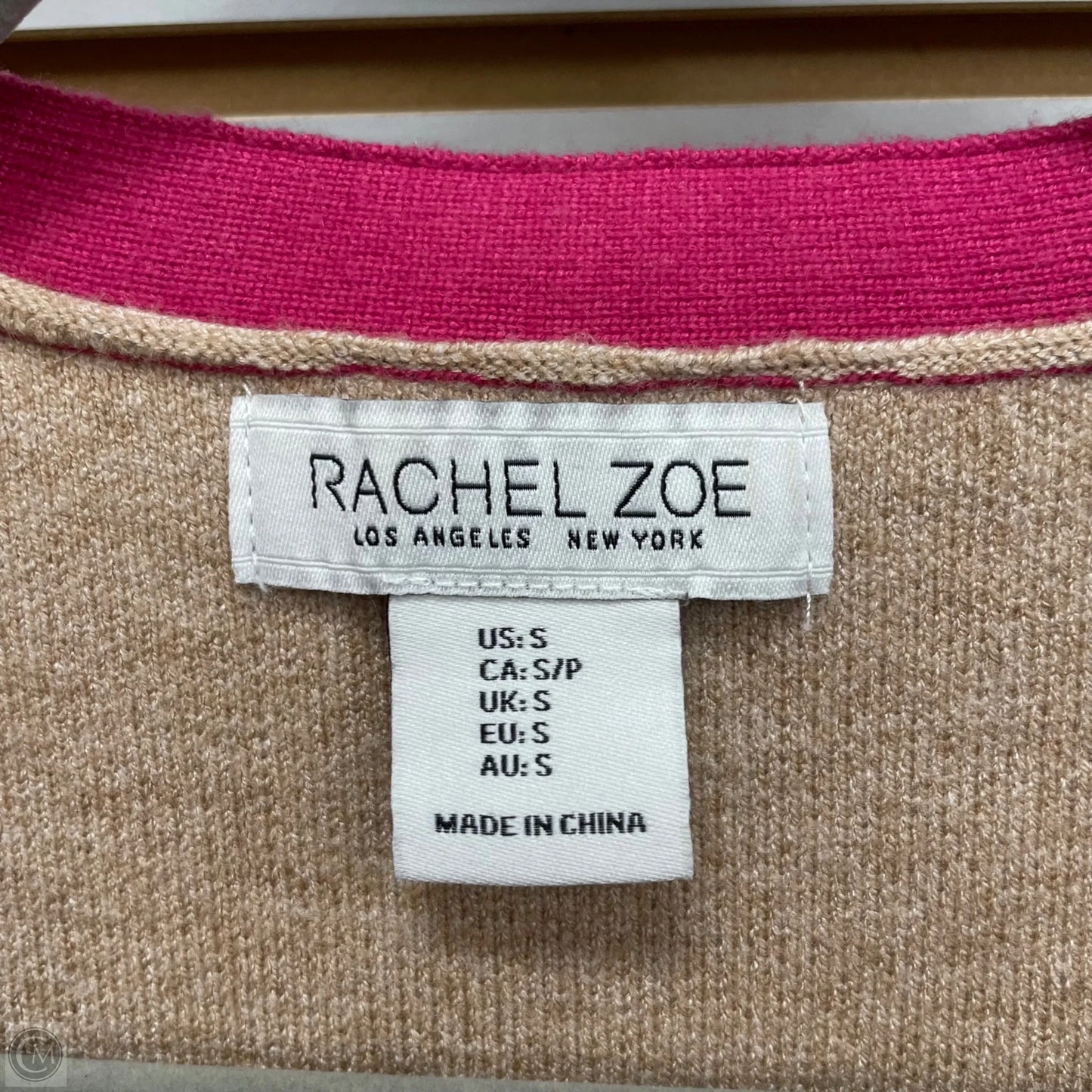 Cardigan By Rachel Zoe In Pink & Tan, Size: S
