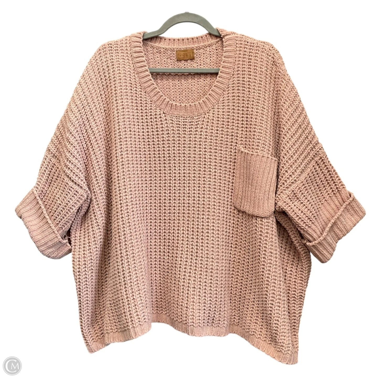 Sweater Short Sleeve By Pol In Tan, Size: S
