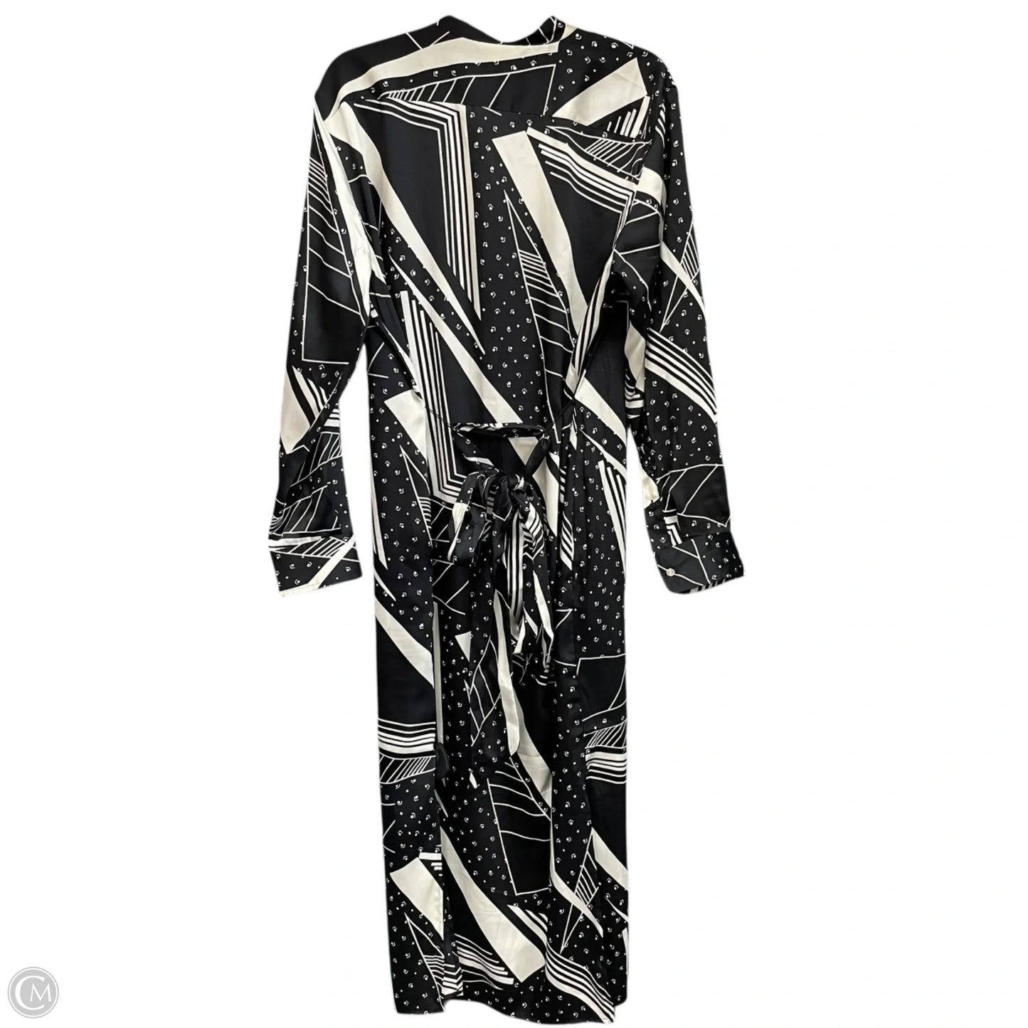Dress Casual Midi By Lauren By Ralph Lauren In Black & White, Size: 16