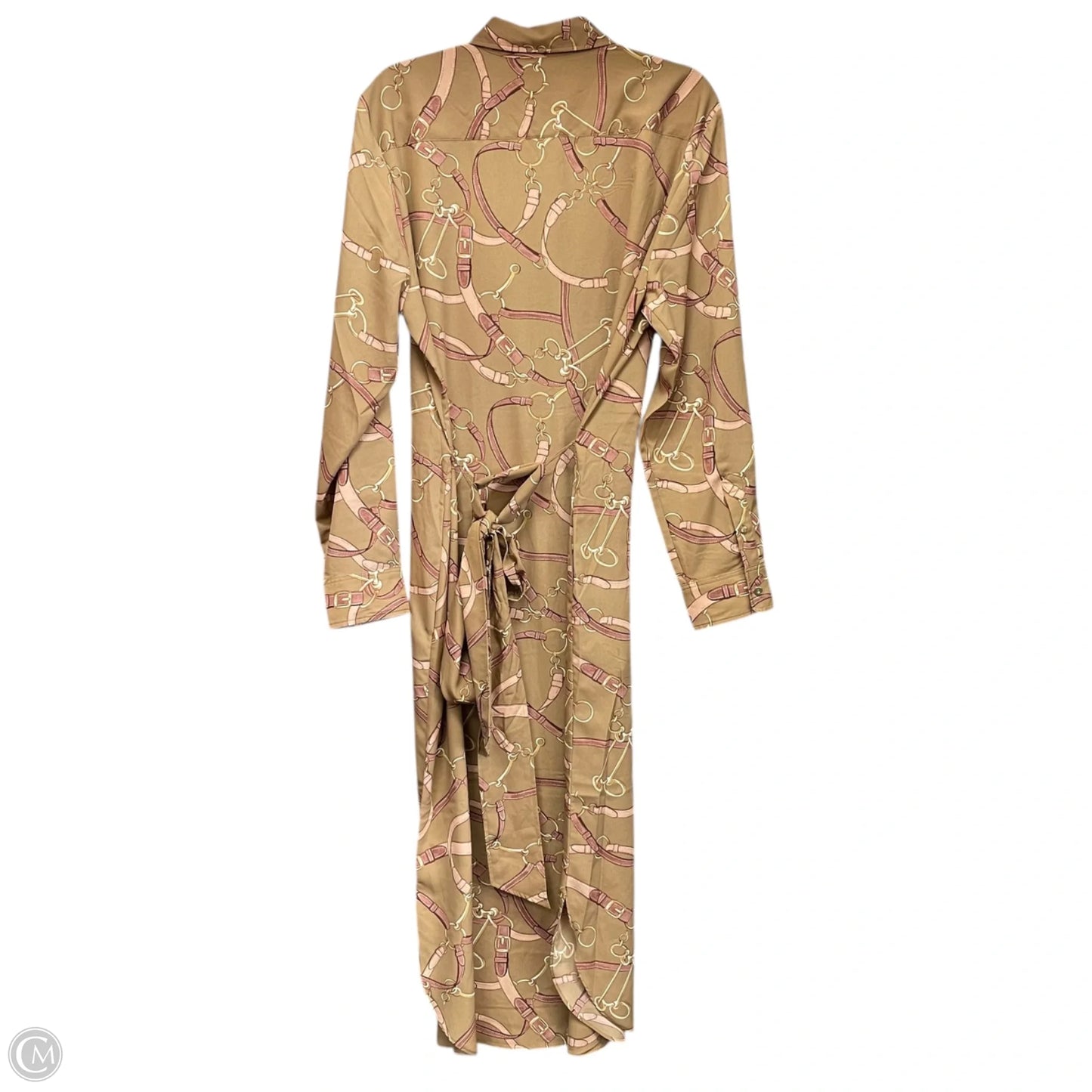 Dress Casual Midi By Lauren By Ralph Lauren In Tan, Size: 16