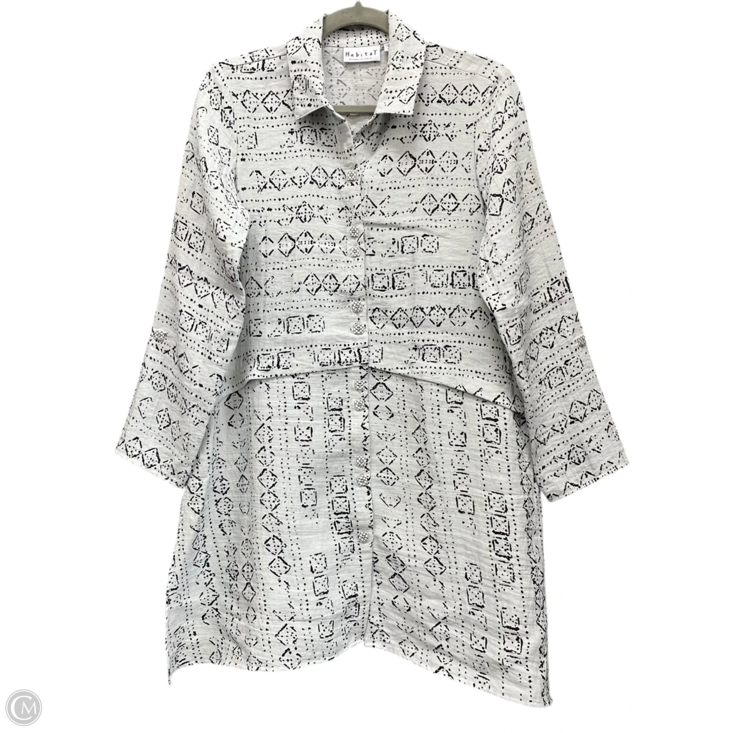 Jacket Shirt By Habitat In Black & White, Size: Xs