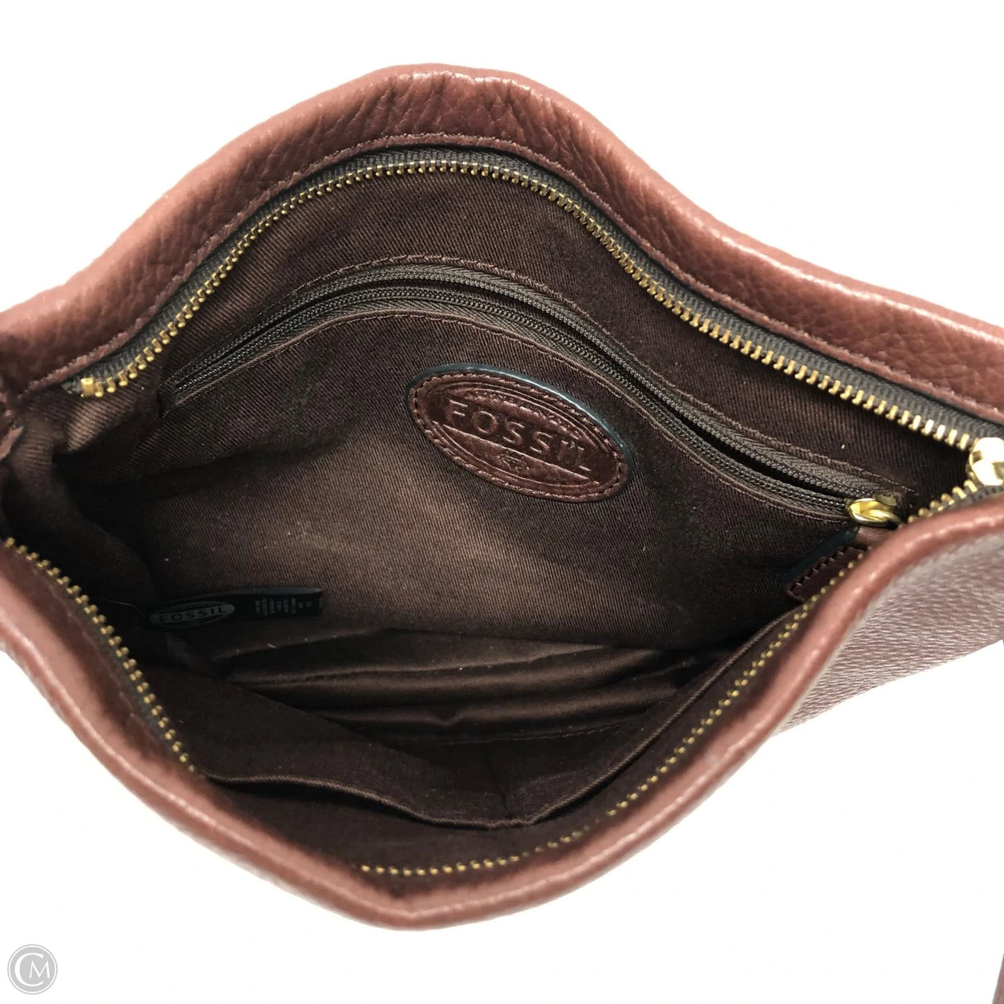 Crossbody Leather By Fossil, Size: Medium