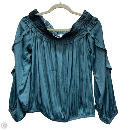Blouse Long Sleeve By Evereve In Teal, Size: M