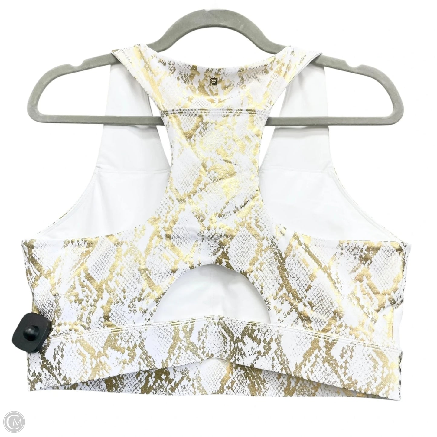 Athletic Bra By Fabletics In Gold & White, Size: 1x