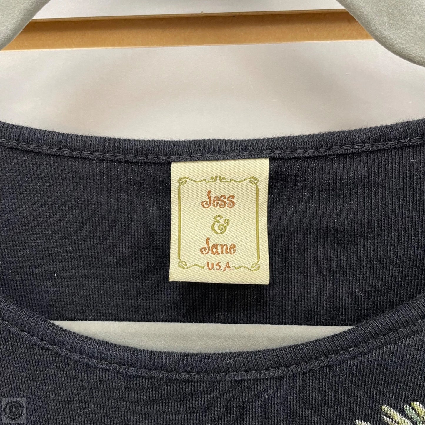 Top 3/4 Sleeve Basic By Jess And Jane In Black, Size: S