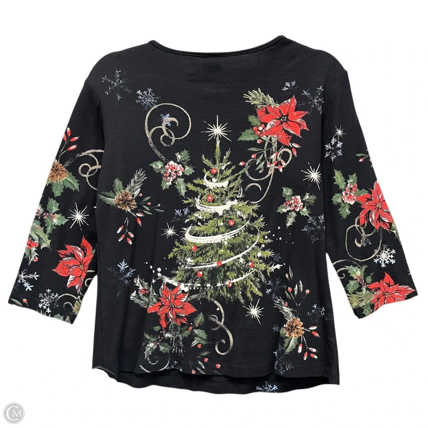 Top 3/4 Sleeve Basic By Jess And Jane In Black, Size: S