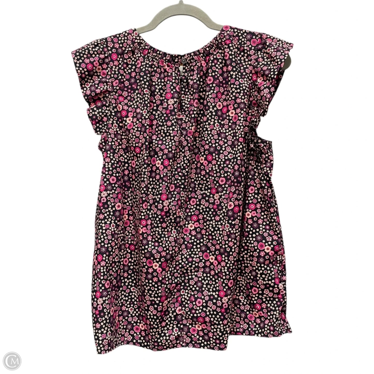 Top Short Sleeve By Loft In Black & Purple, Size: M