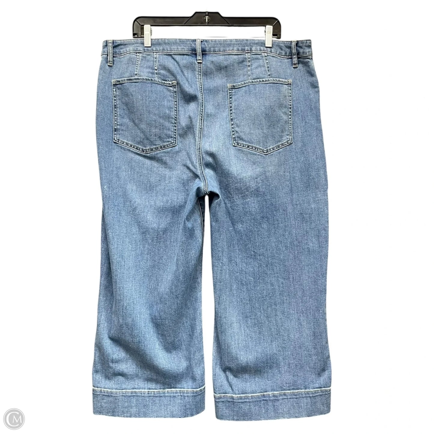 Jeans Cropped By Chicos In Blue Denim, Size: 18