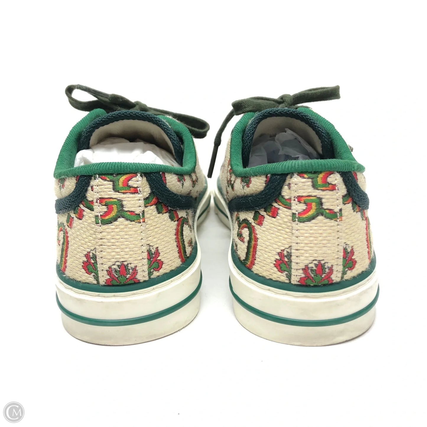 Shoes Luxury Designer By Gucci In Green & Red, Size: 6.5