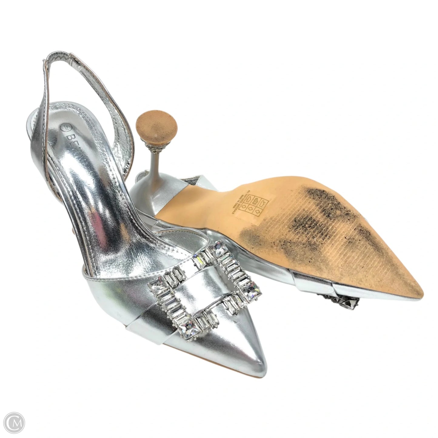 Shoes Heels Stiletto By Clothes Mentor In Silver, Size: 9