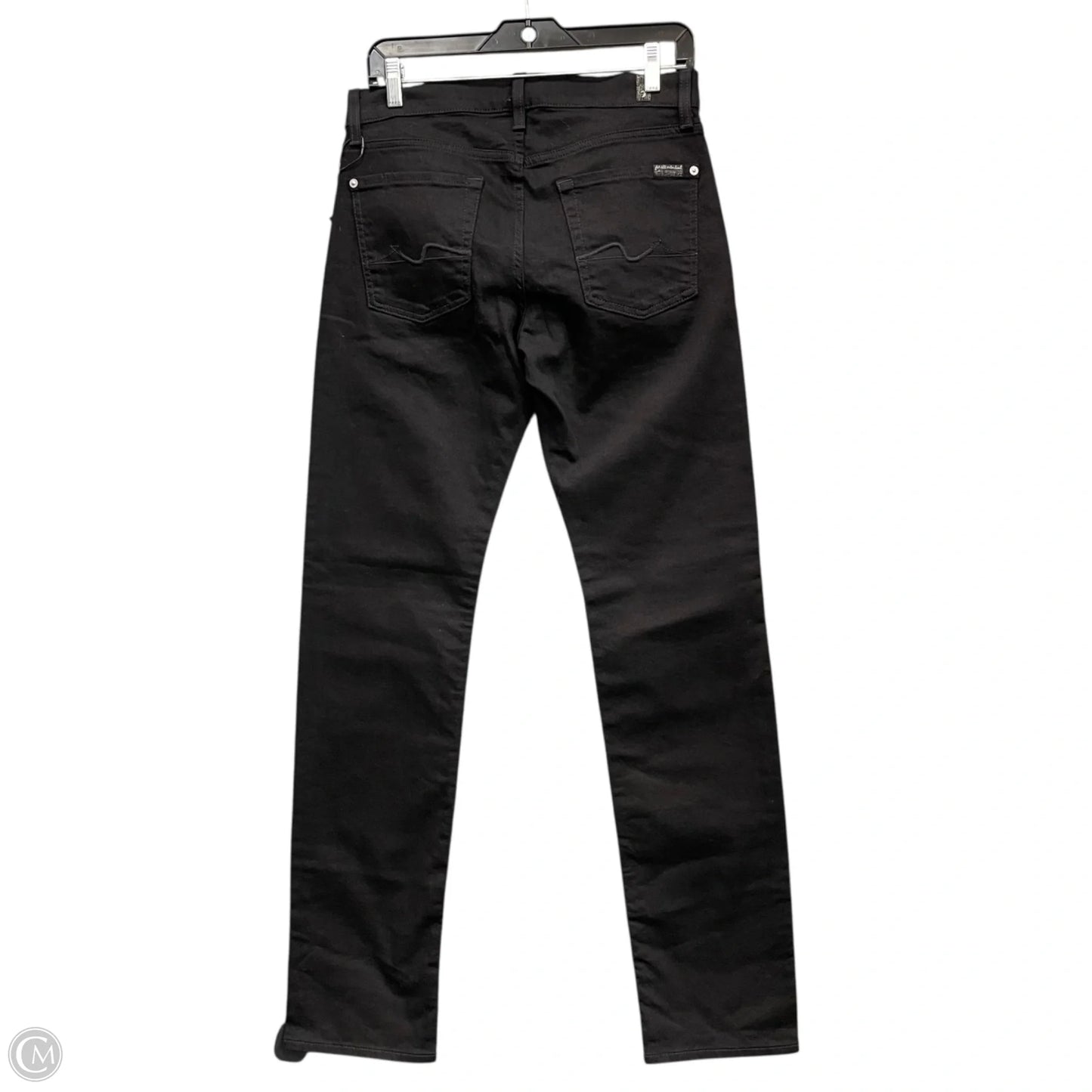 Jeans Straight By 7 For All Mankind In Black Denim, Size: 10