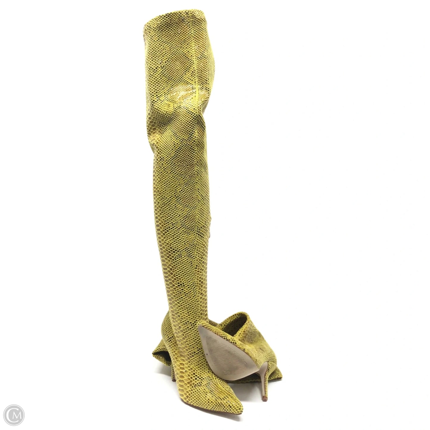 Boots Over-the-knee Heels By Azalea Wang In Snakeskin Print, Size: 7.5