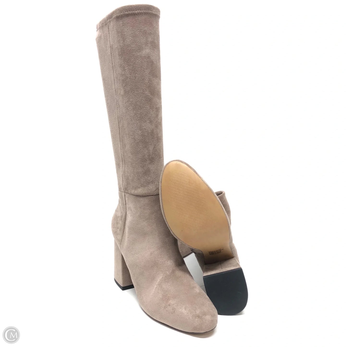 Boots Mid-calf Heels By Cmc In Taupe, Size: 7.5