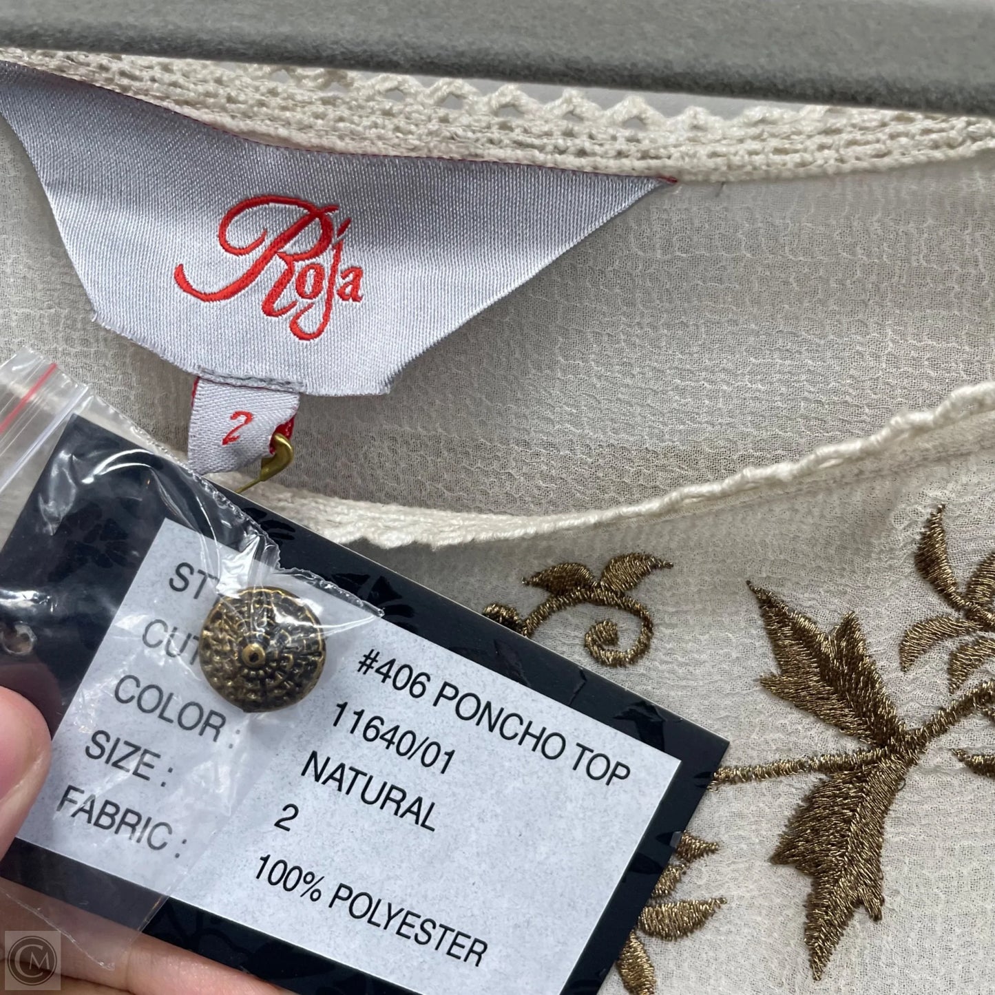 Blouse Long Sleeve By Cmb In Beige, Size: Xl