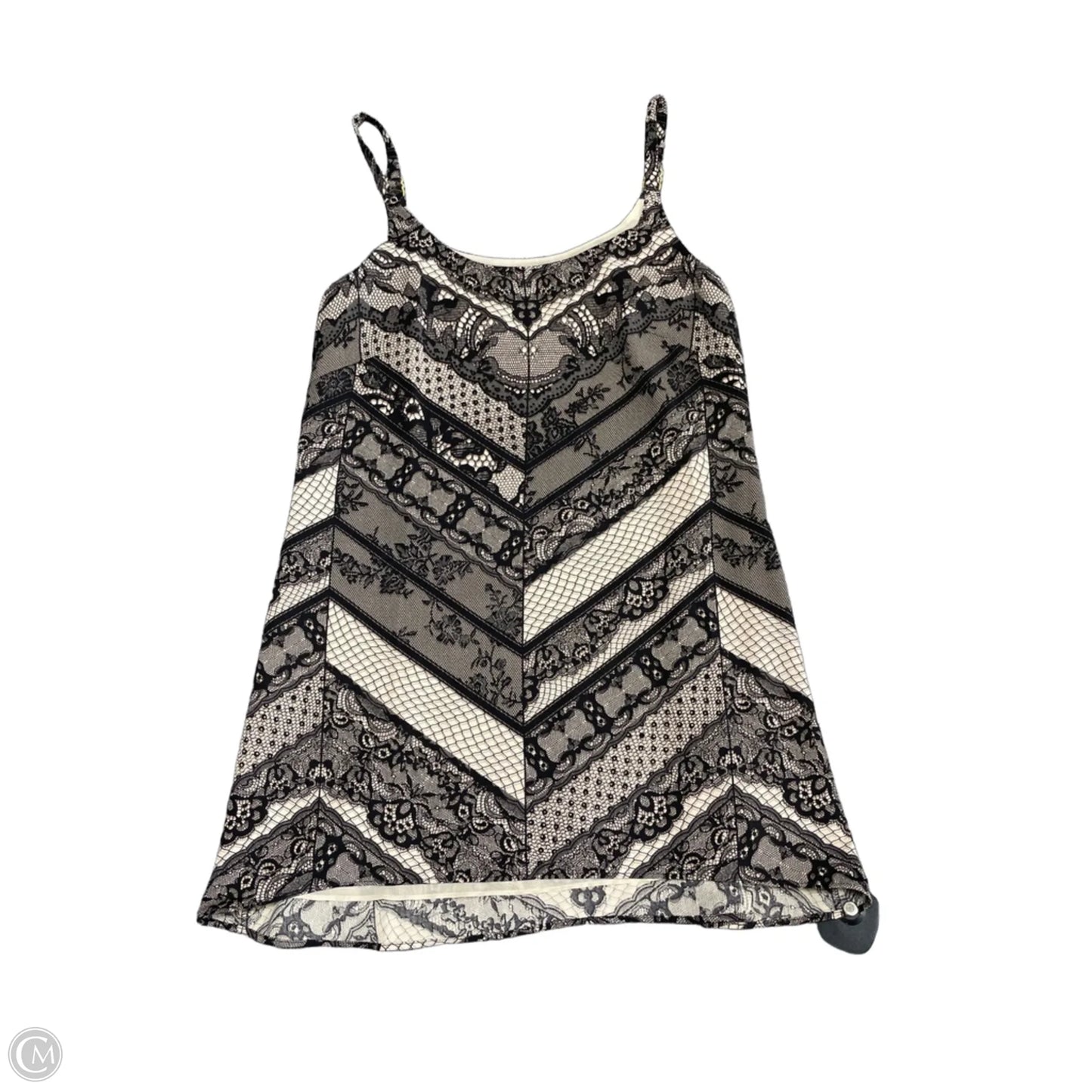 Blouse Sleeveless By Cabi In Black & Tan, Size: Xs