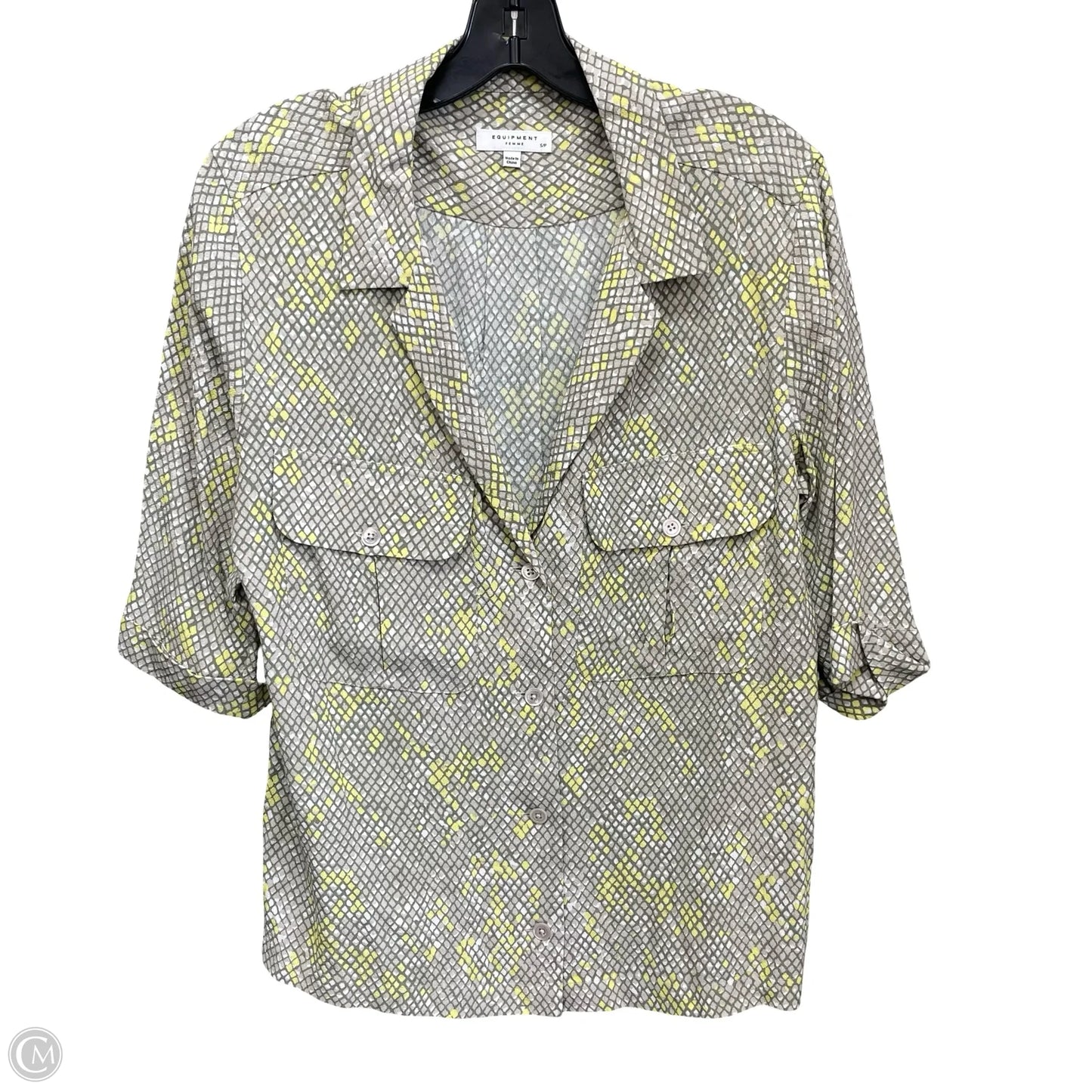 Pants Set 2pc By Equipment In Grey & Yellow, Size: 4