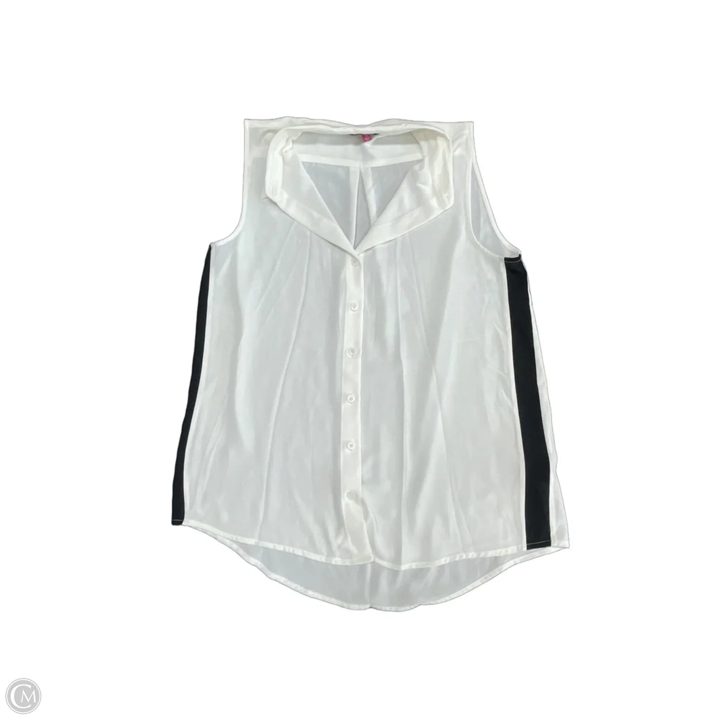 Blouse Sleeveless By Vince Camuto In Black & White, Size: M