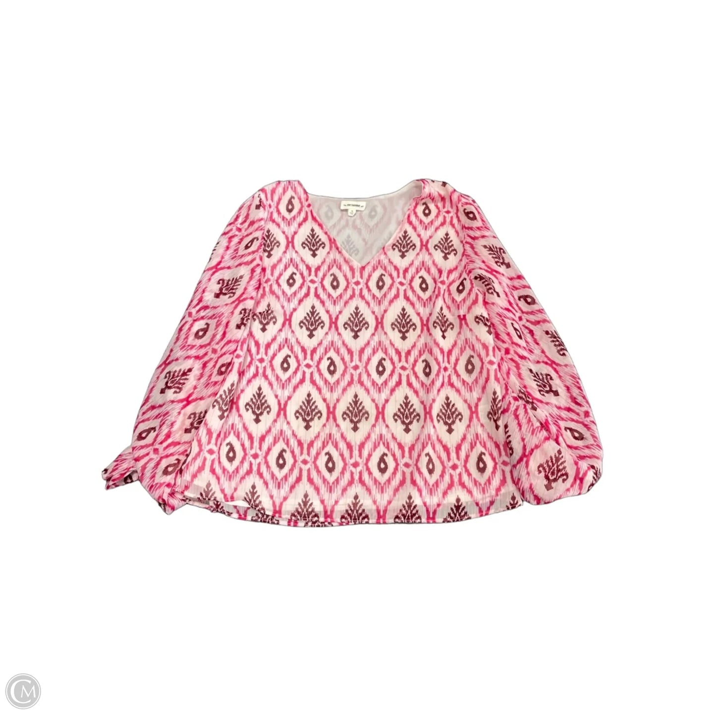 Blouse Long Sleeve By Ee Some In Pink, Size: M