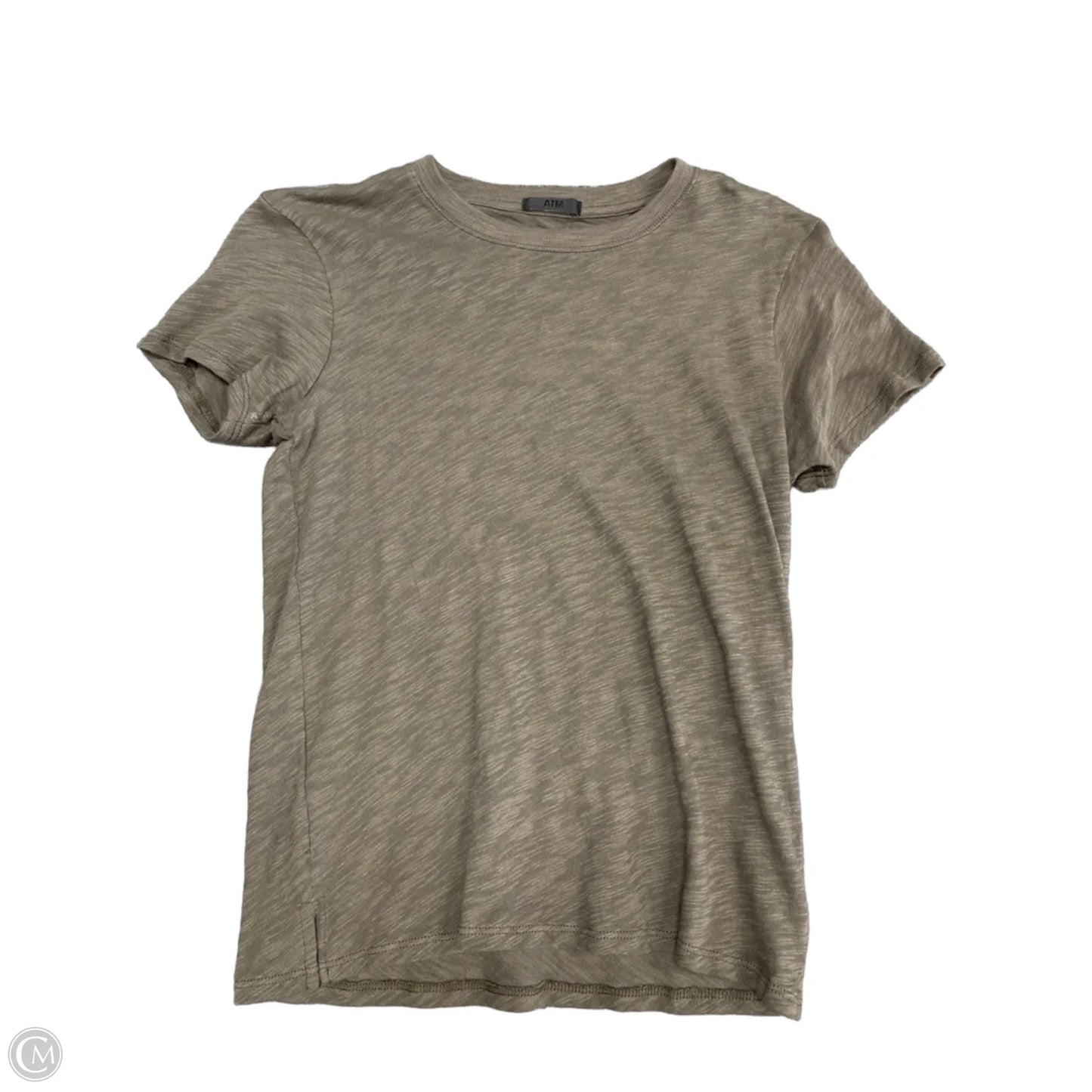 Top Short Sleeve Basic By Atm In Taupe, Size: Xs