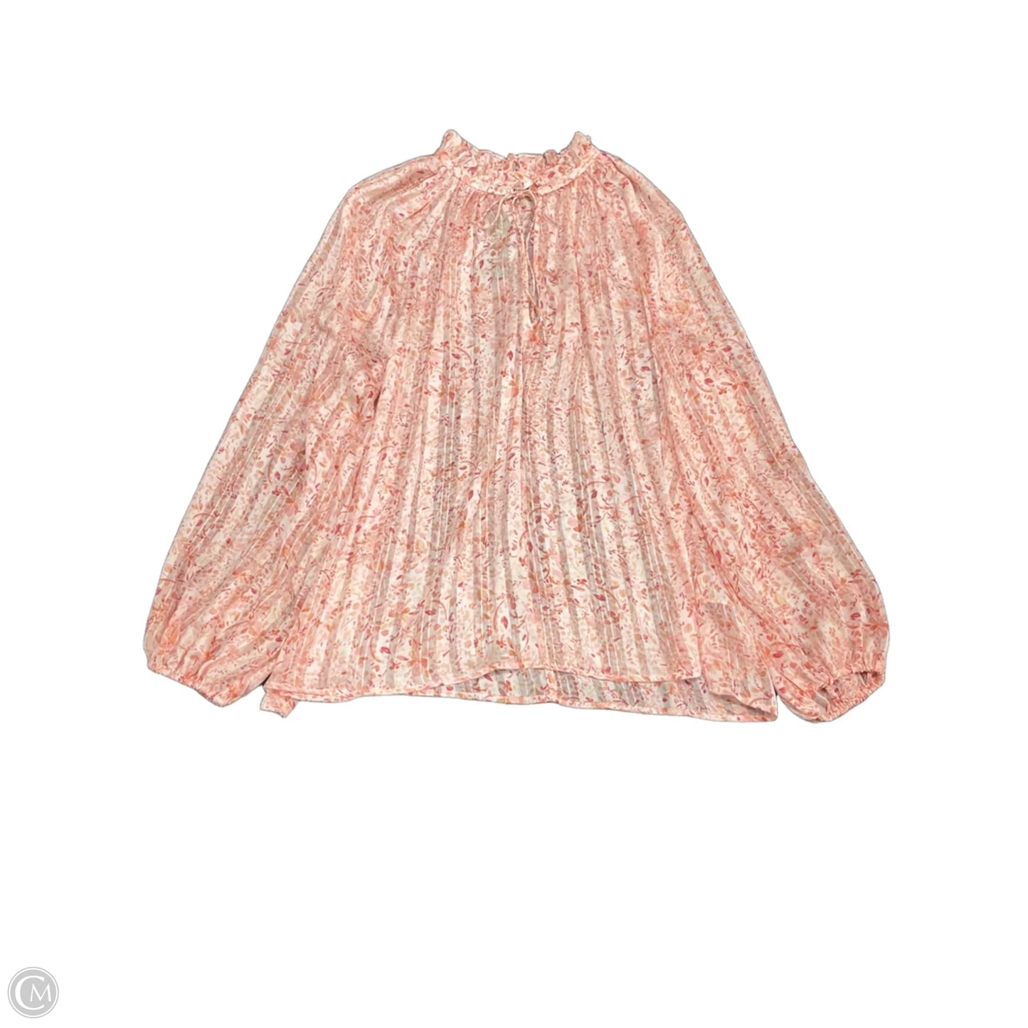 Blouse Long Sleeve By H&m In Pink, Size: L