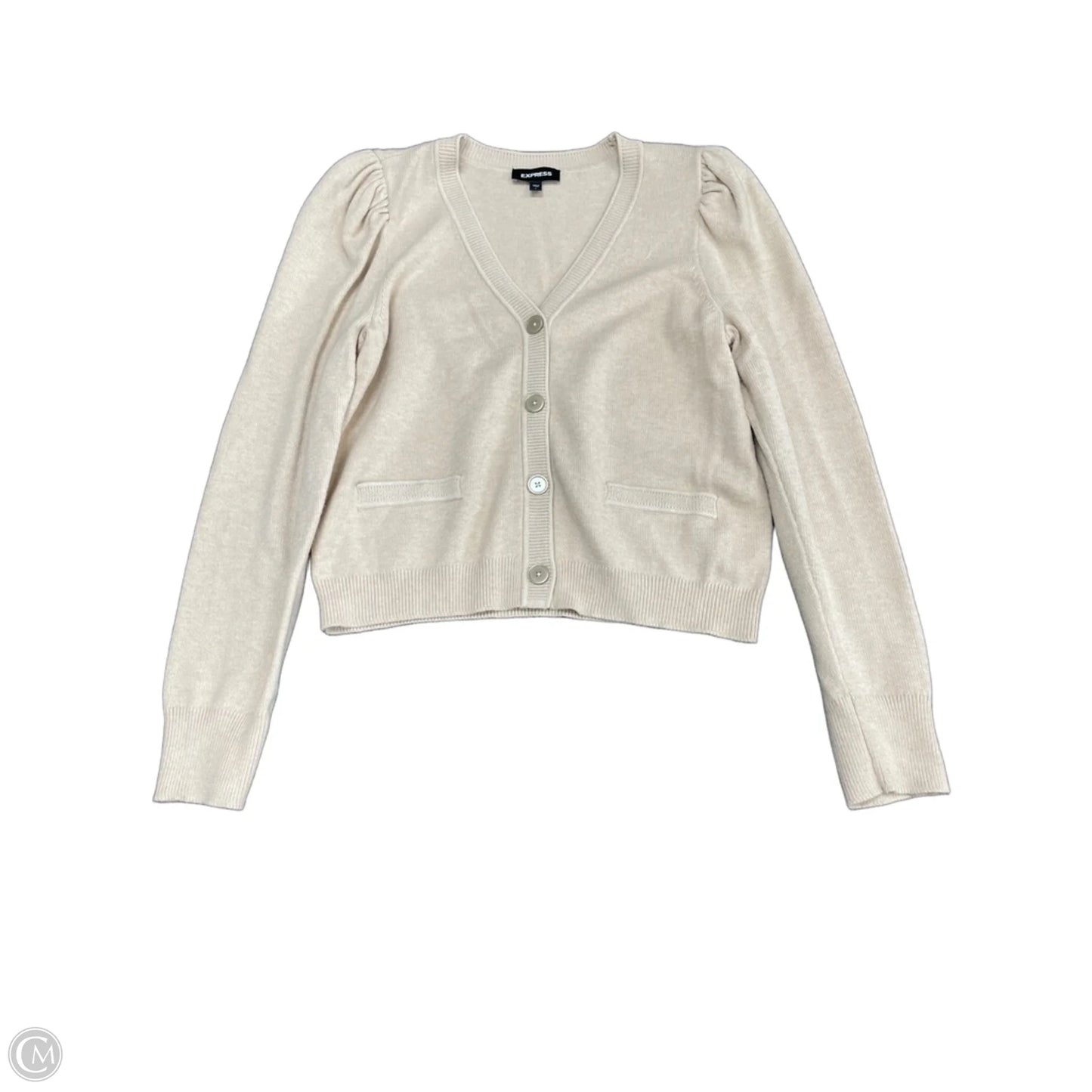 Sweater Cardigan By Express In Tan, Size: L