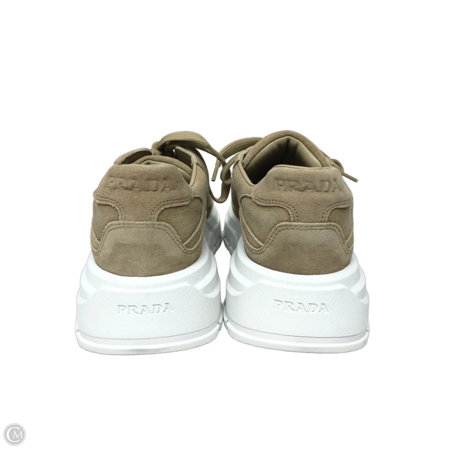 Shoes Luxury Designer By Prada In Tan, Size: 9.5