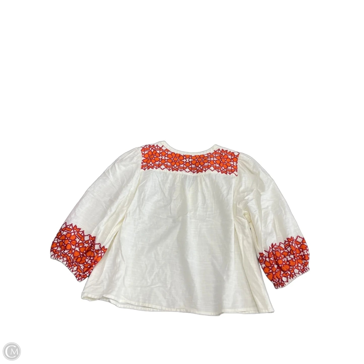 Tunic 3/4 Sleeve By Knox Rose In Cream & Red, Size: Xl