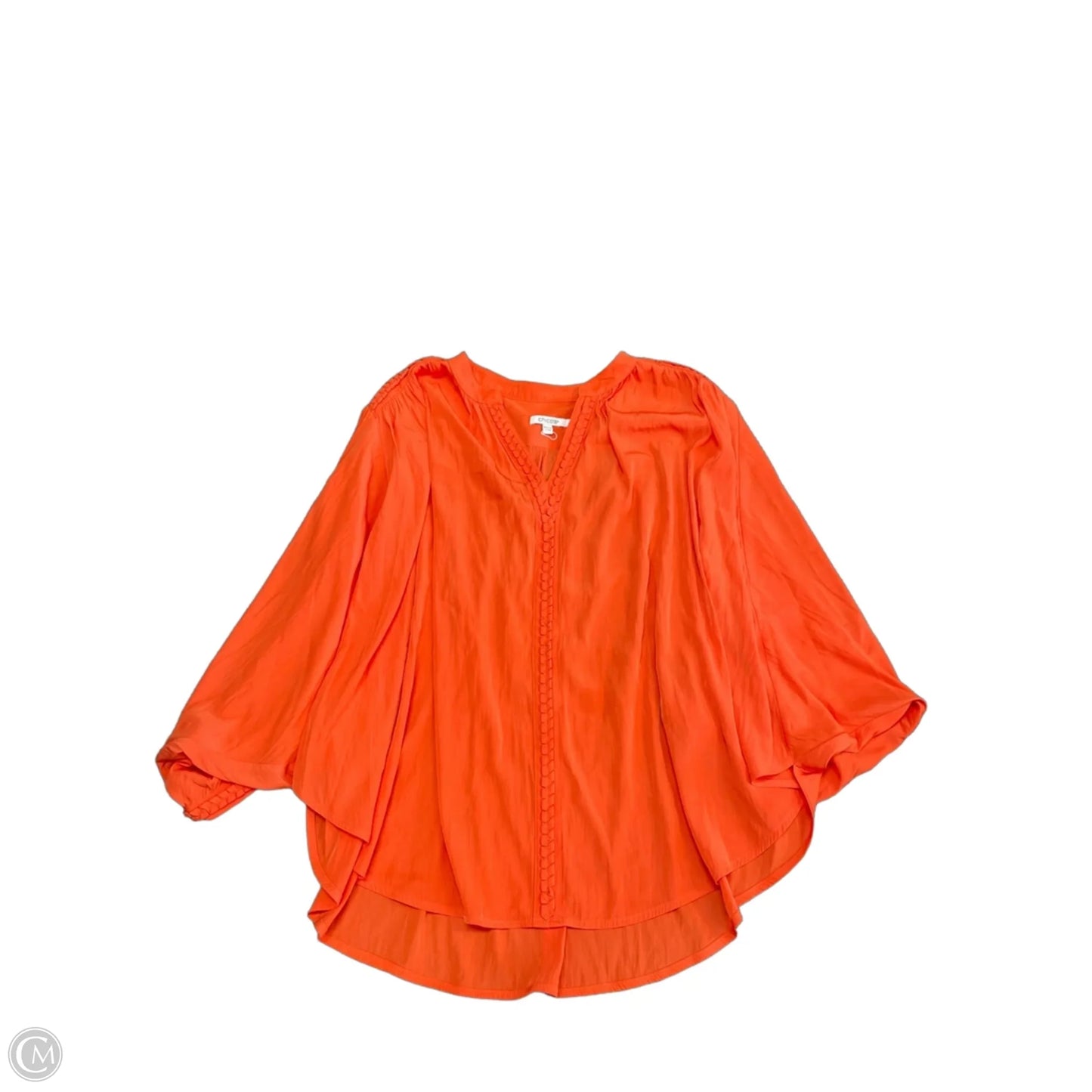 Blouse Short Sleeve By Chicos In Orange, Size: 18