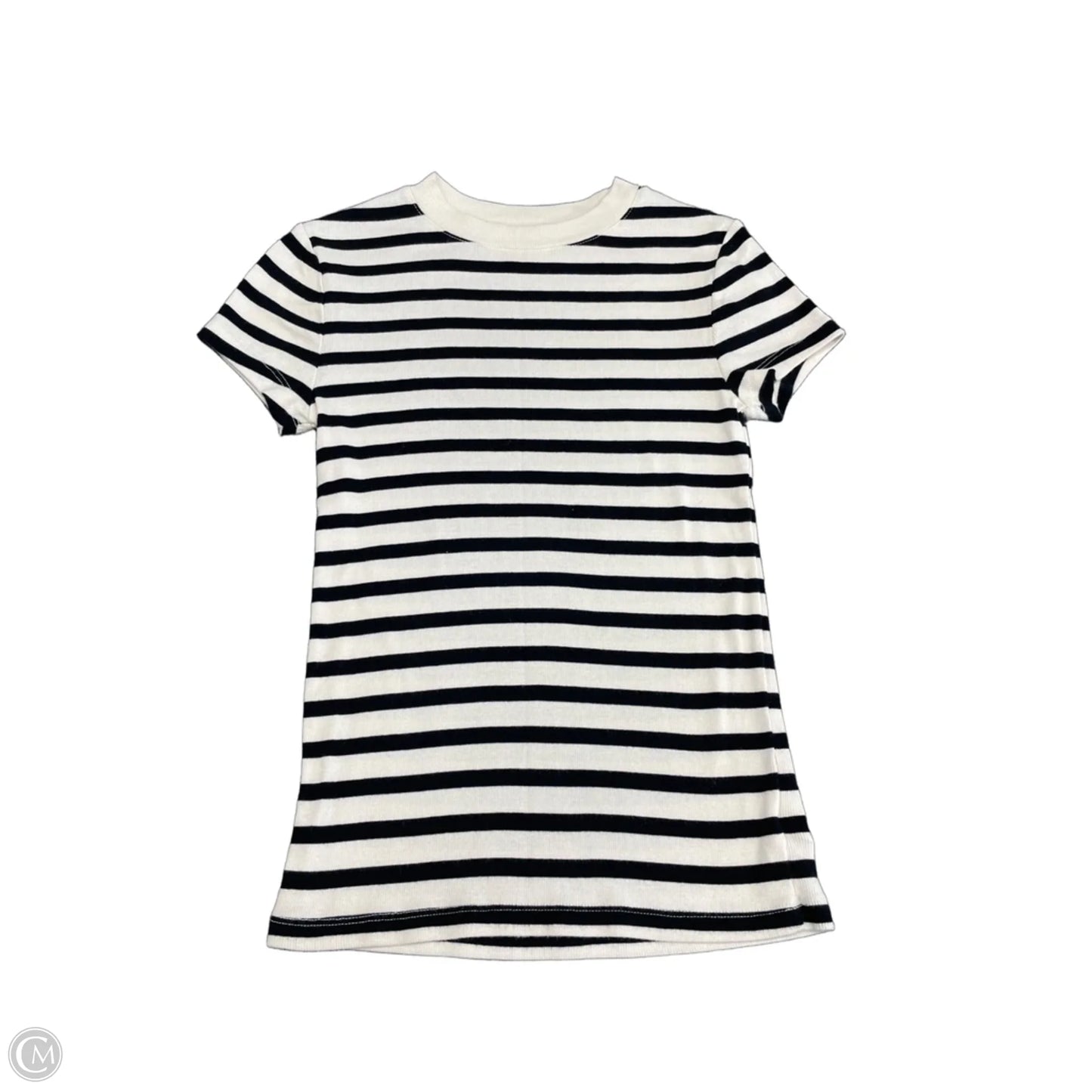 Top Short Sleeve Basic By A New Day In Striped Pattern, Size: S