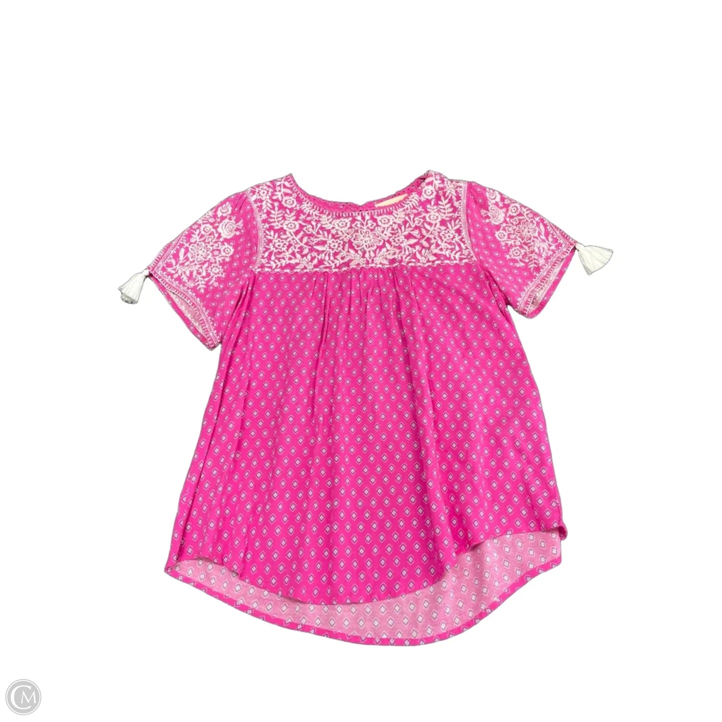 Blouse Short Sleeve By Savanna Jane In Paisley Print, Size: M