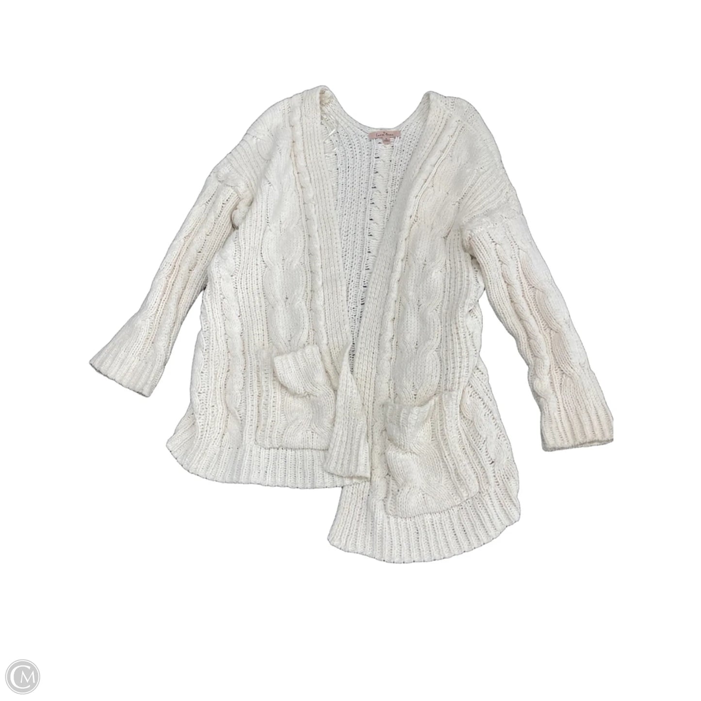 Sweater Cardigan By Love Tree In Beige, Size: S
