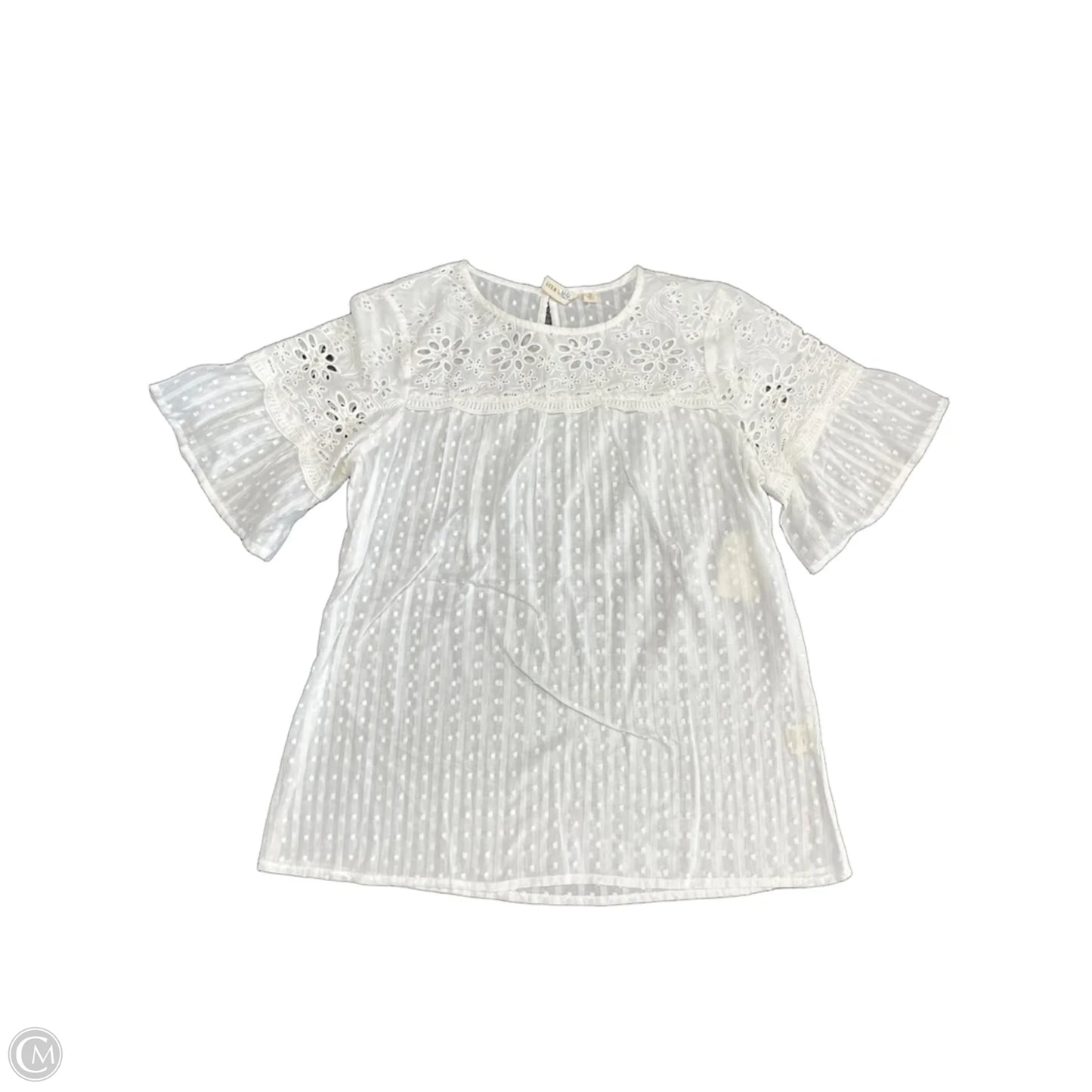 Top Short Sleeve By Studio West In White, Size: S